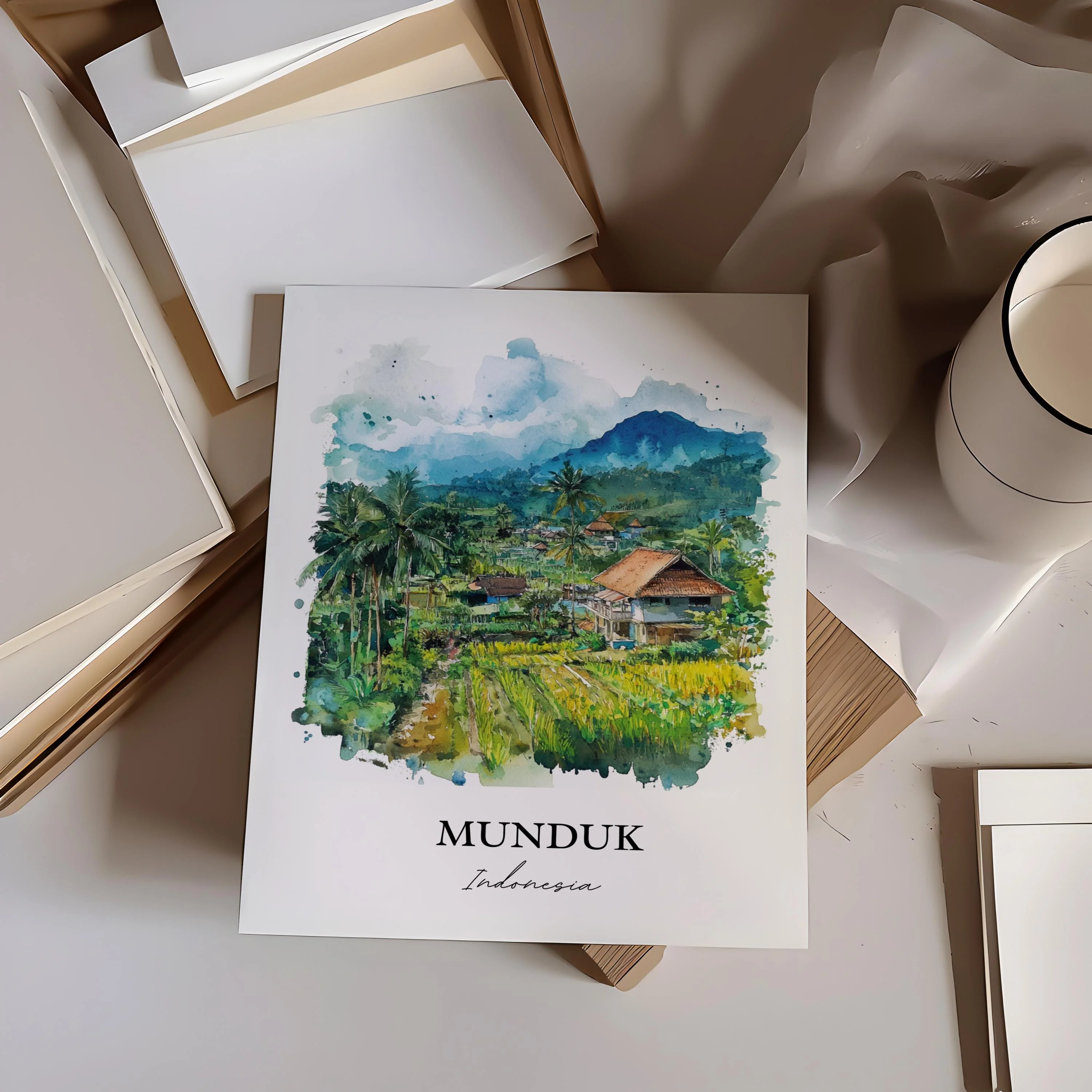 Munduk, Indonesia – Watercolor Art Print - Image 5