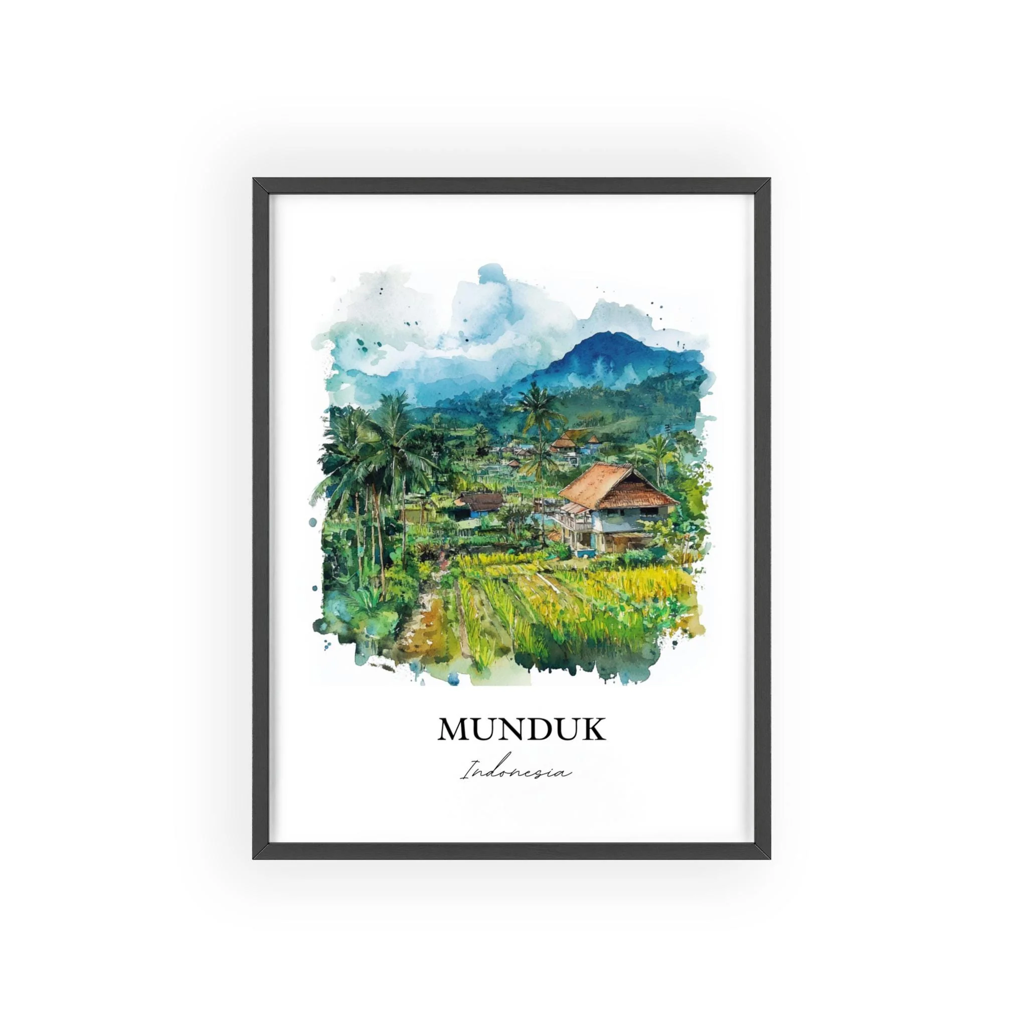 Munduk, Indonesia – Watercolor Art Print - Image 7