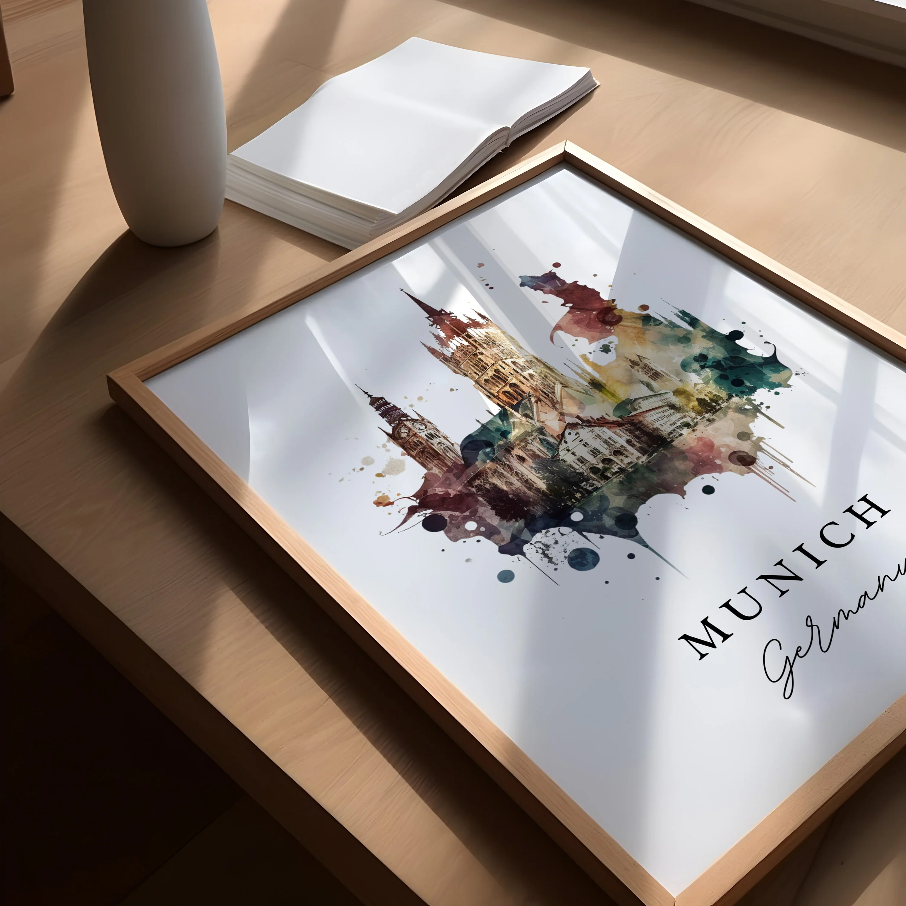 Munich, Germany – Watercolor Art Print - Image 3