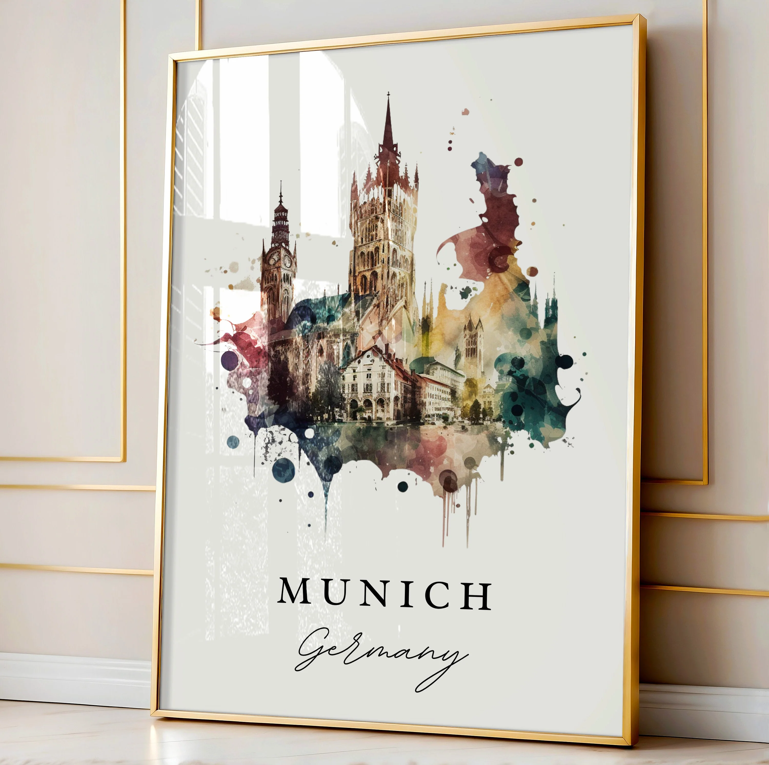Munich, Germany – Watercolor Art Print - Image 4