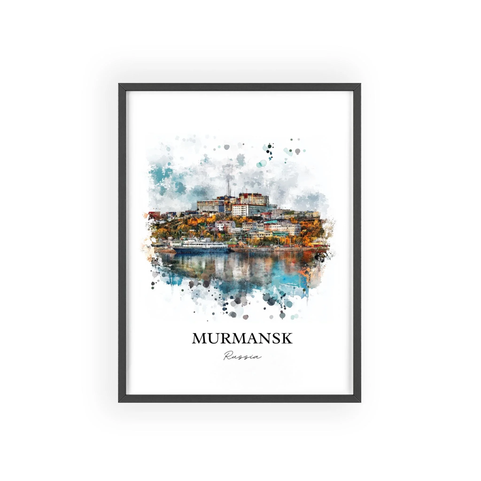 Murmansk, Russia – Watercolor Art Print - Image 7
