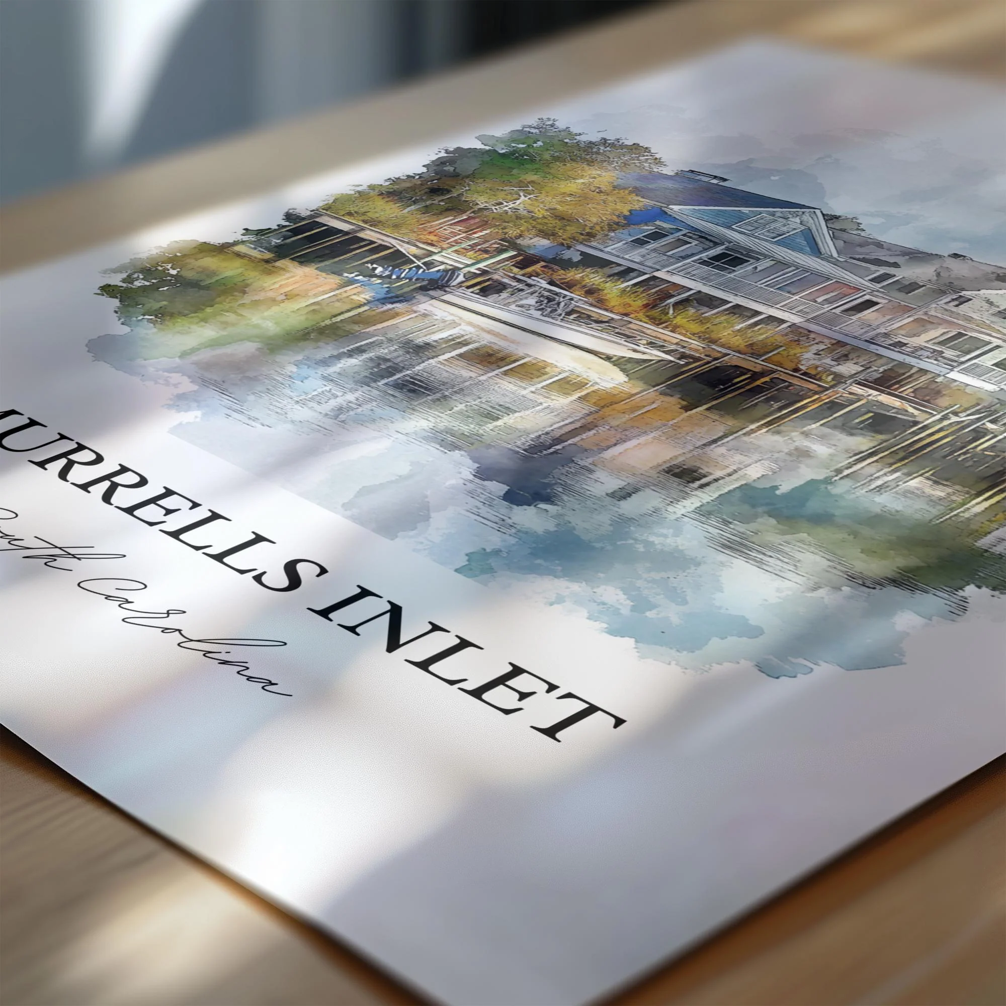 Murrells Inlet, SC, USA – Watercolor Art Print - Image 2