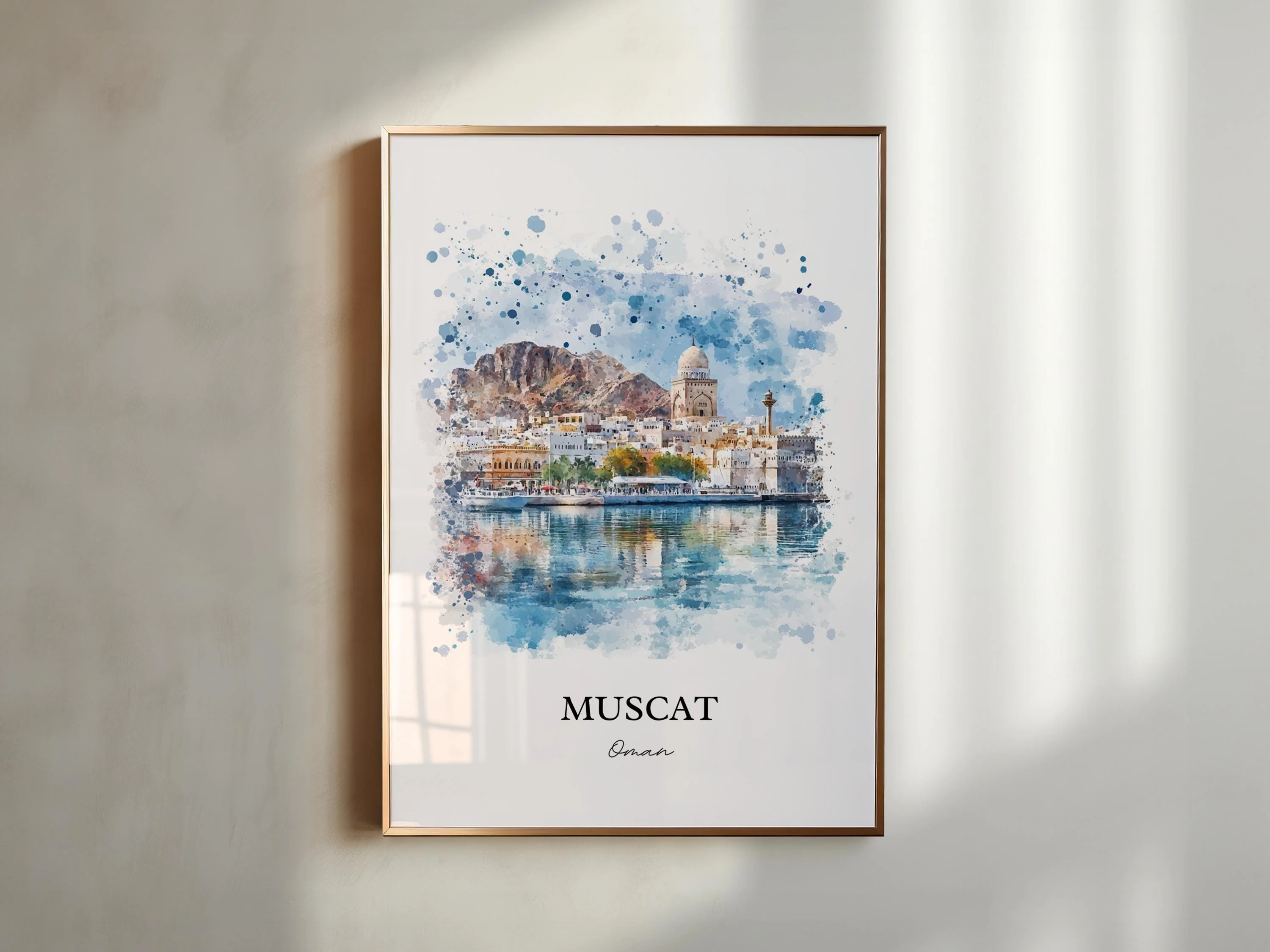 Muscat, Oman – Watercolor Art Print - Image 4