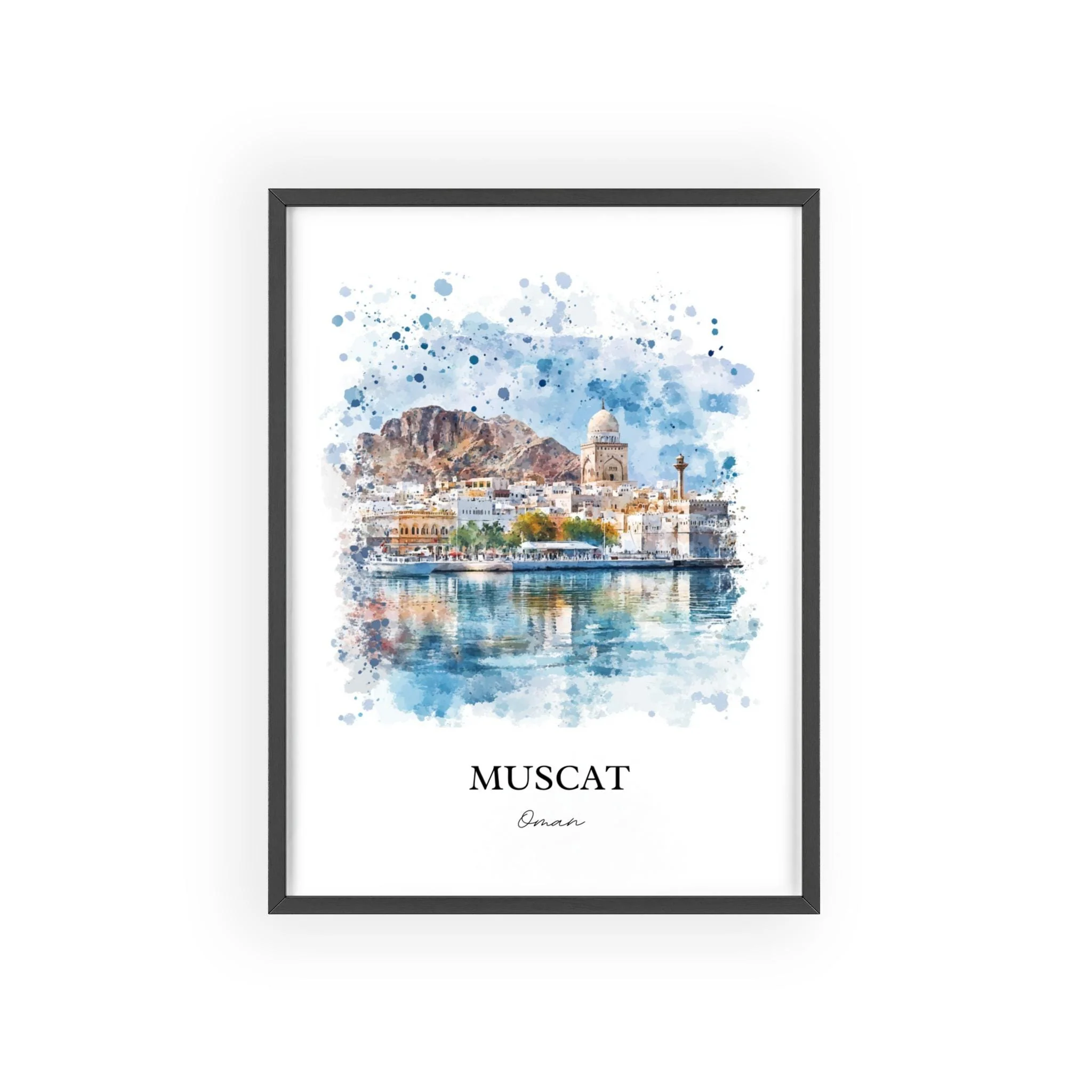 Muscat, Oman – Watercolor Art Print - Image 7