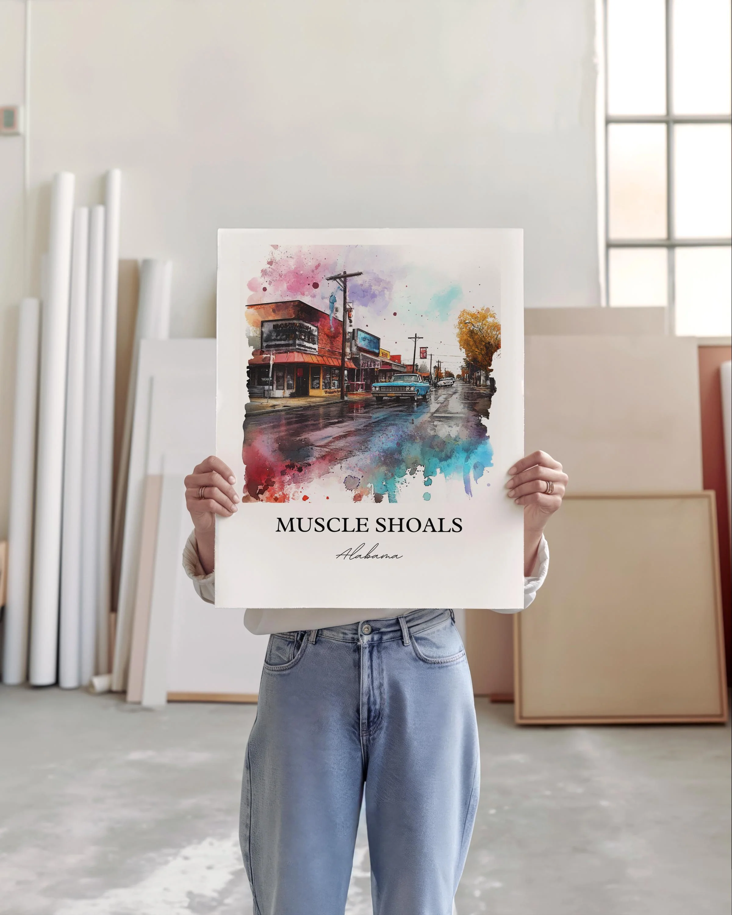 Muscle Shoals, Alabama – Watercolor Art Print - Image 2