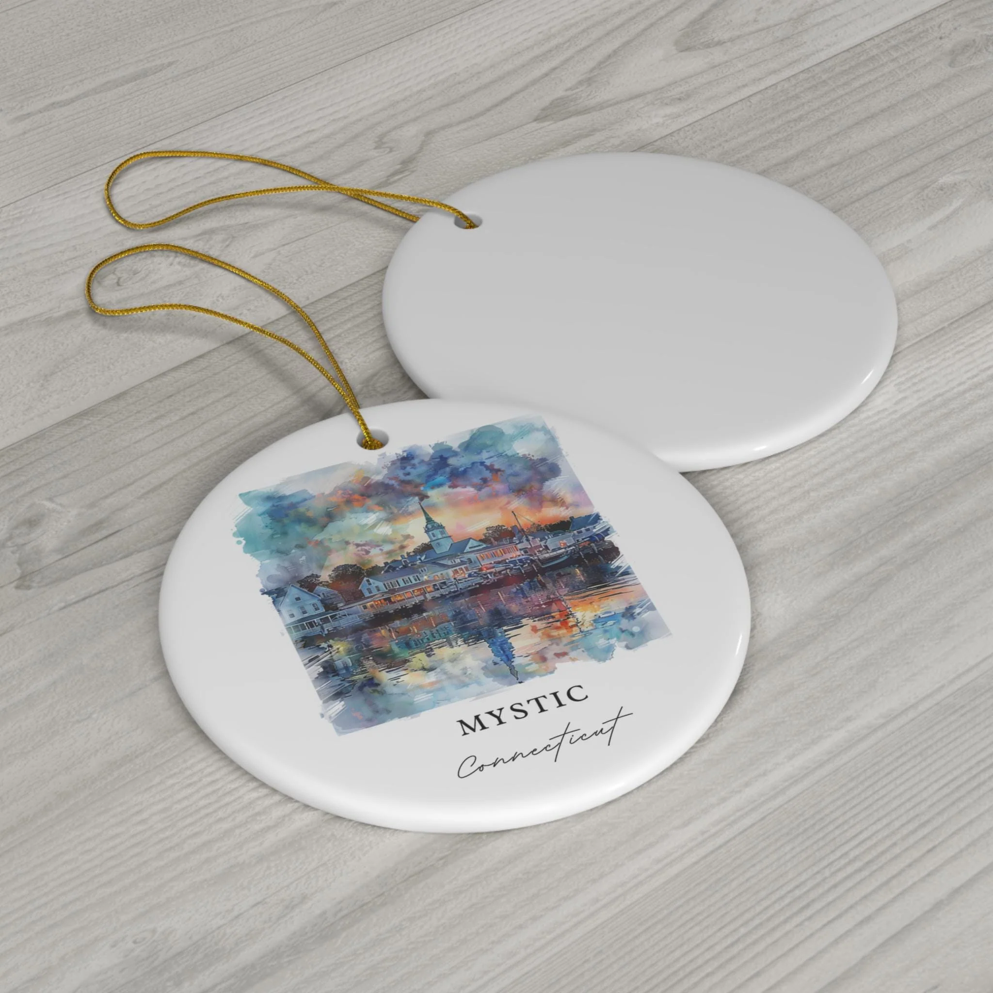 Mystic CT Ornament: Unique Mystic Connecticut Souvenir, Mystic CT Xmas Decor, and Authentic Mystic CT Christmas Gift - Image 2