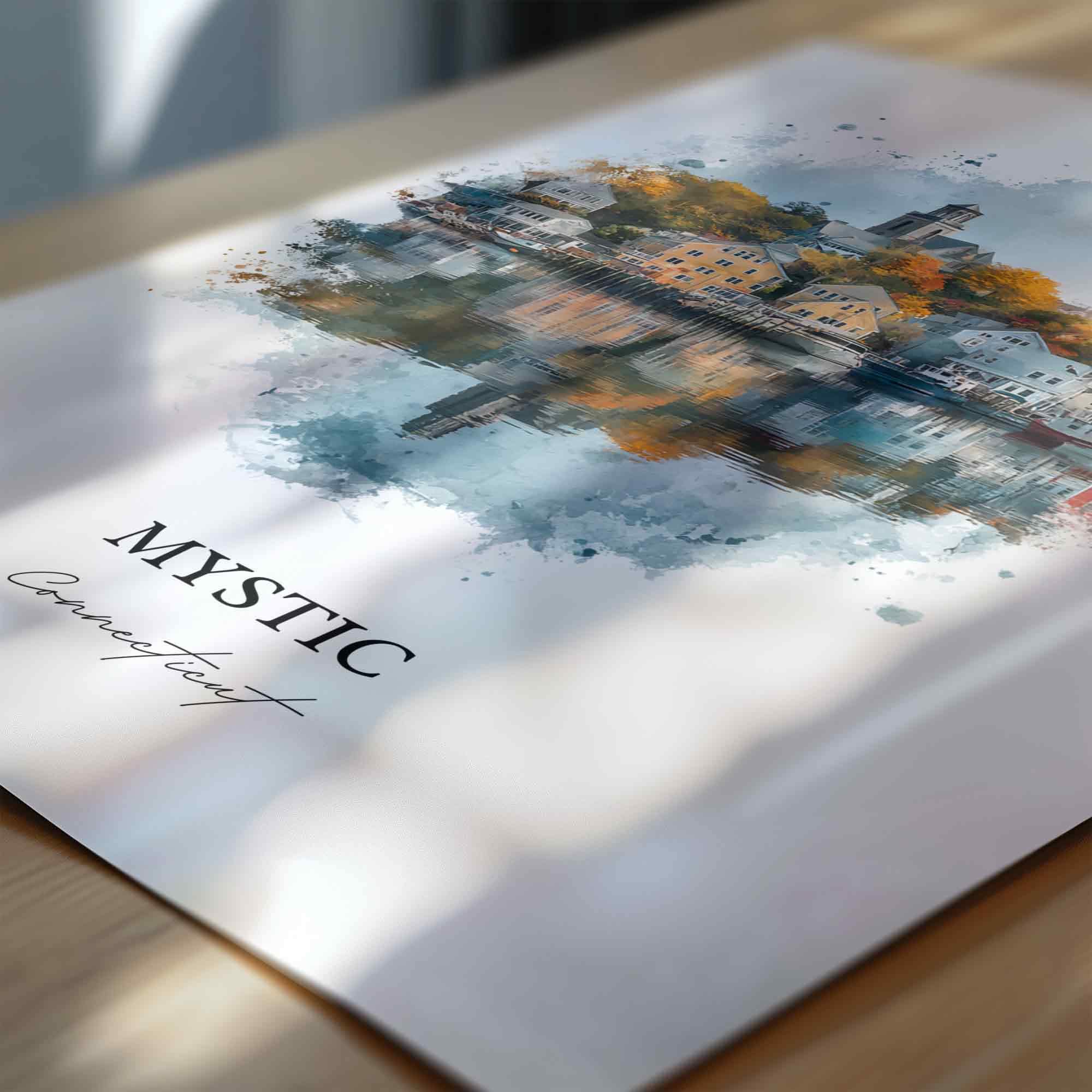 Mystic, Connecticut – Watercolor Art Print - Image 2