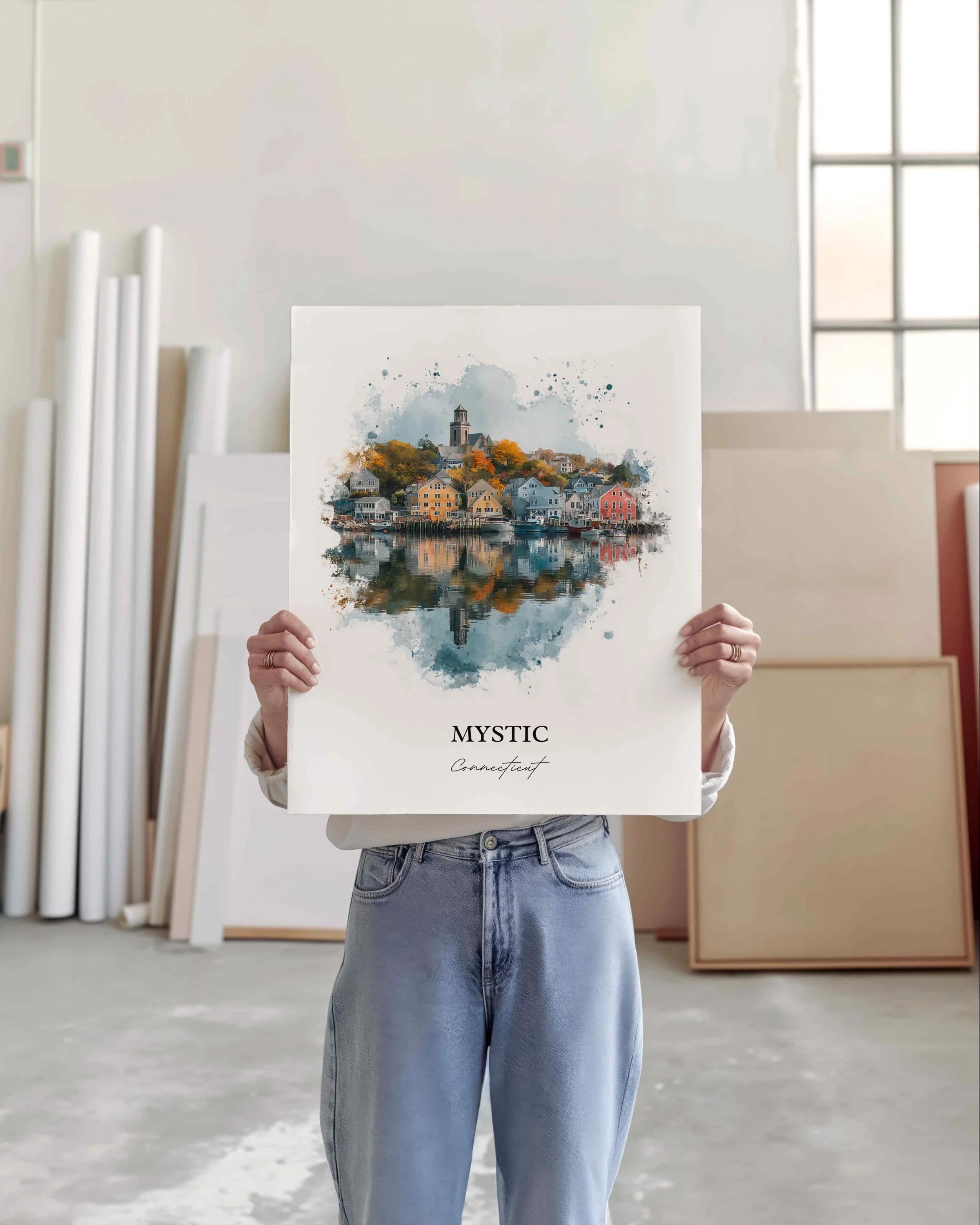 Mystic, Connecticut – Watercolor Art Print - Image 3