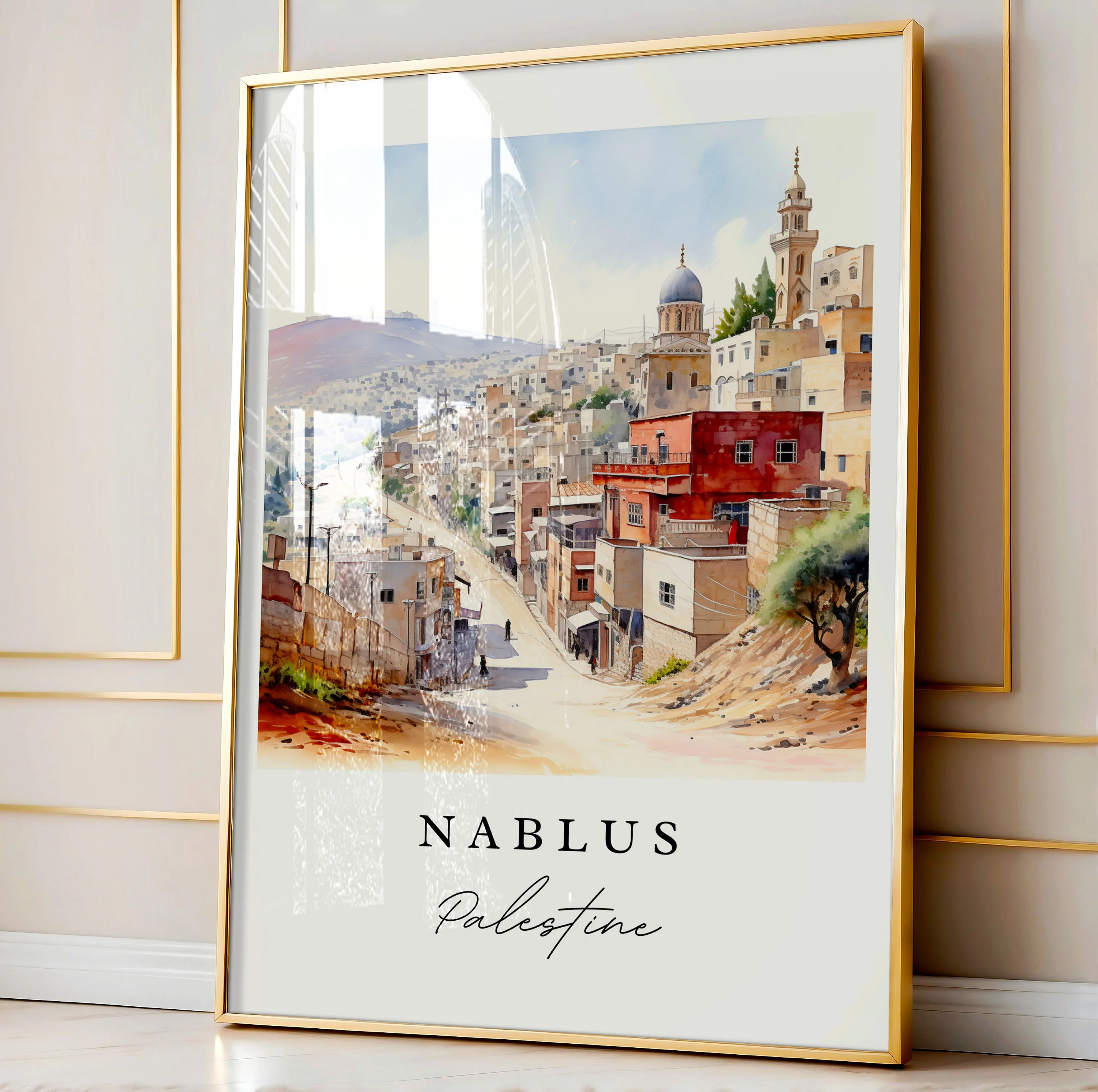 Nablus, Palestine – Watercolor Art Print - Image 3