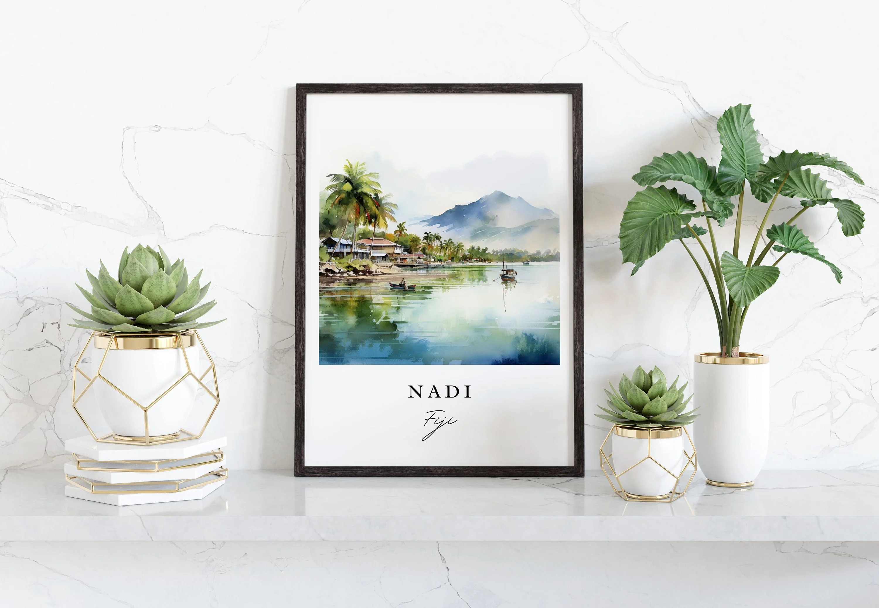 Nadi, Fiji – Watercolor Art Print - Image 5