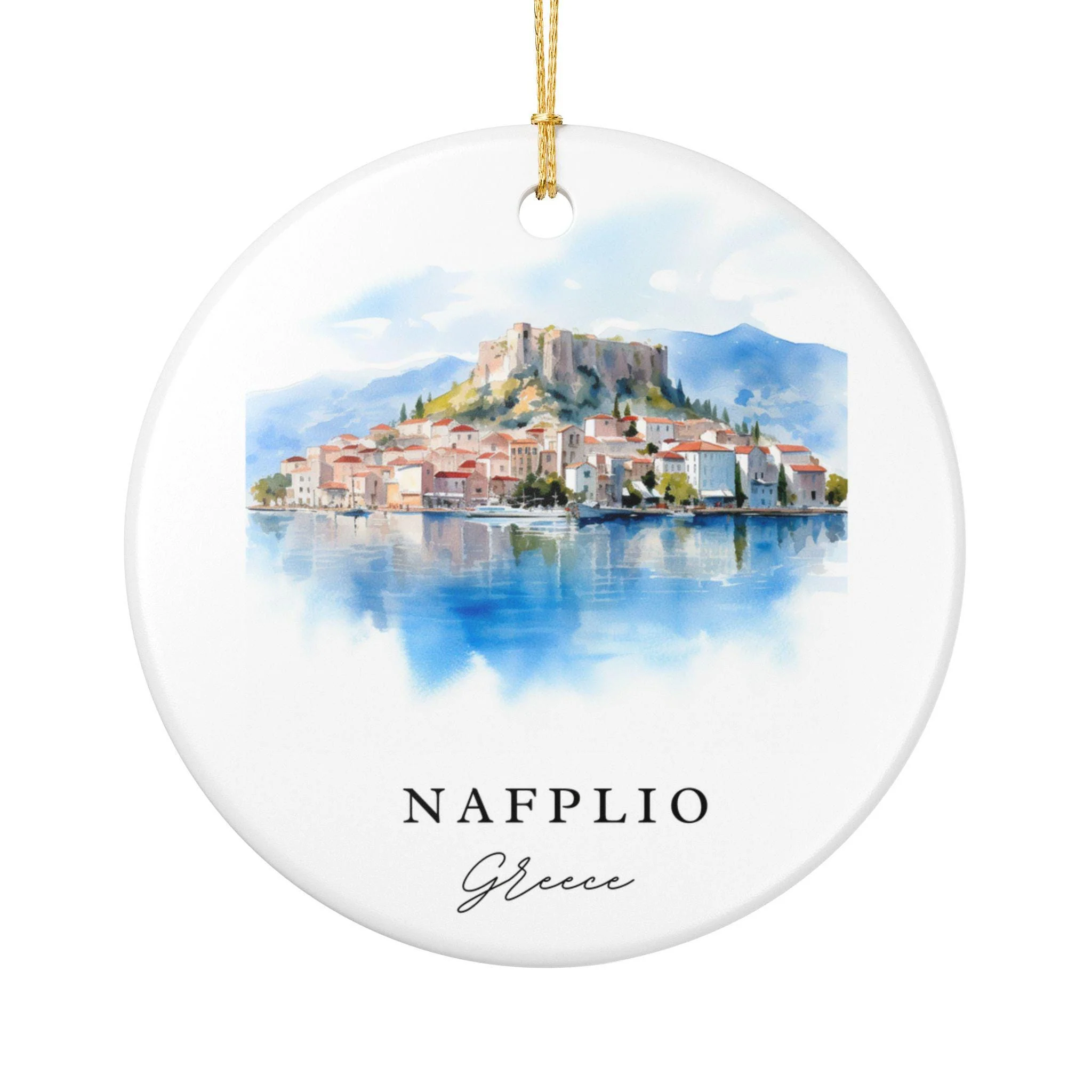 Nafplio Greece Ornament: Unique Nafplio Souvenir, Nafplio Greece Xmas Decor, and Authentic Greece Gift