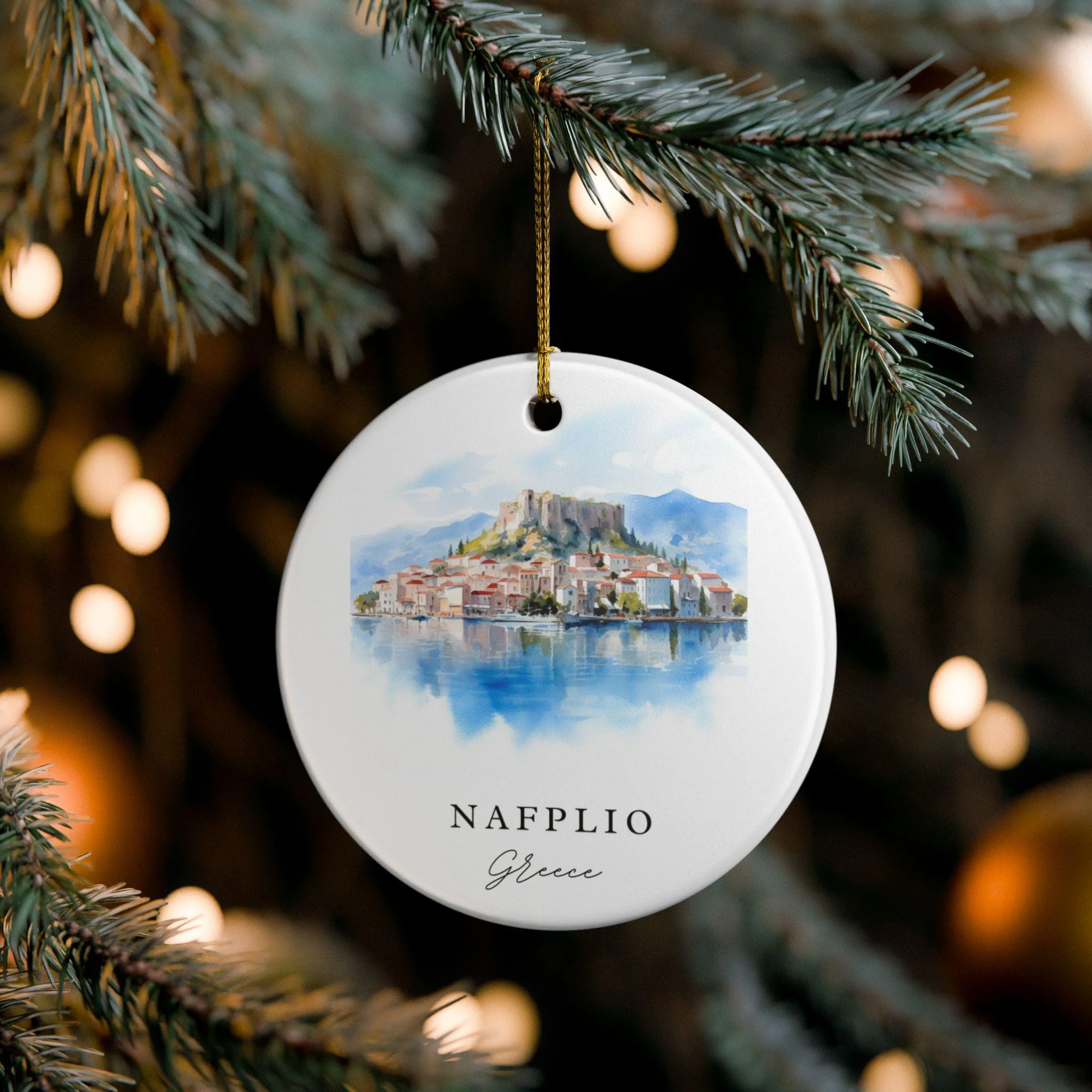 Nafplio Greece Ornament: Unique Nafplio Souvenir, Nafplio Greece Xmas Decor, and Authentic Greece Gift - Image 4