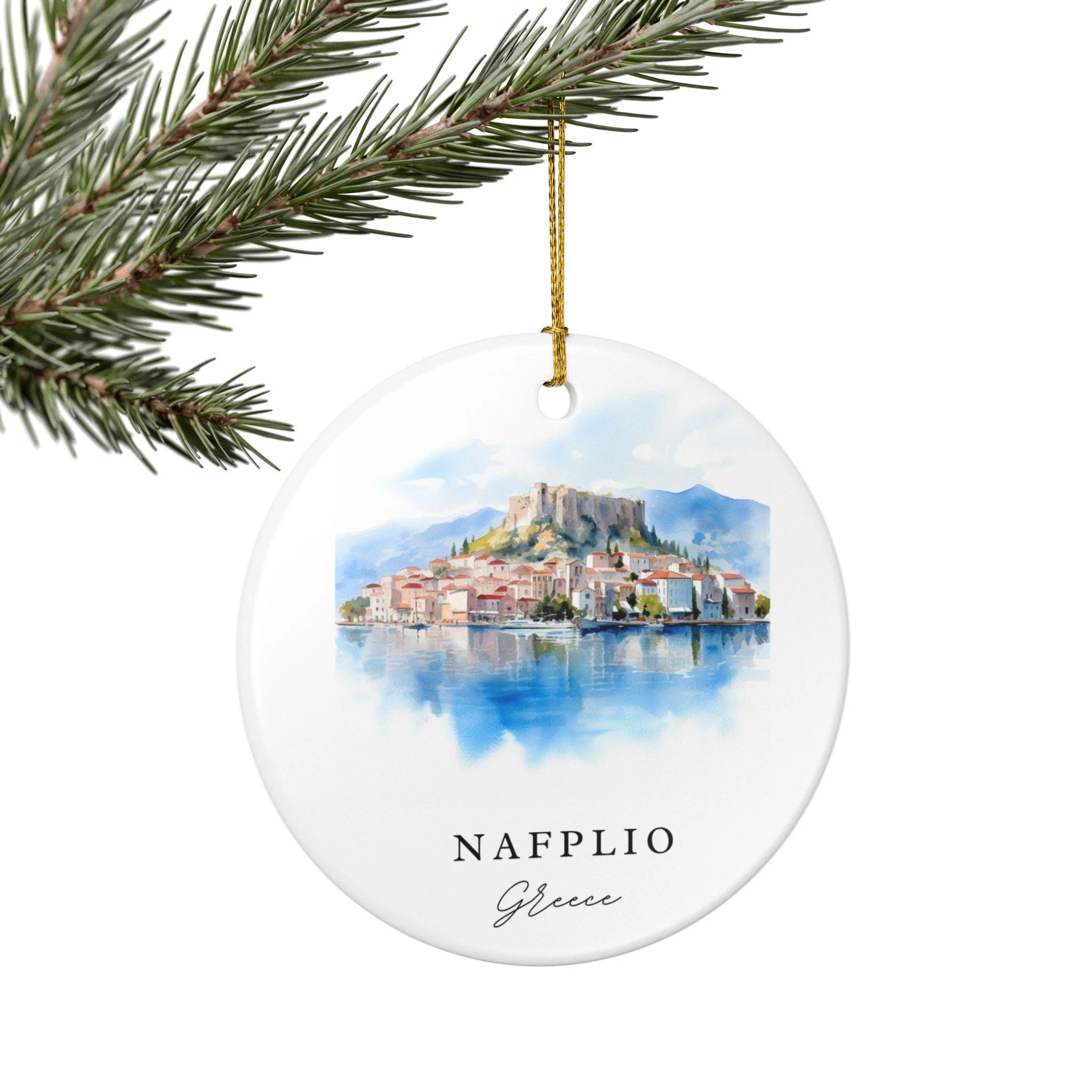 Nafplio Greece Ornament: Unique Nafplio Souvenir, Nafplio Greece Xmas Decor, and Authentic Greece Gift - Image 5