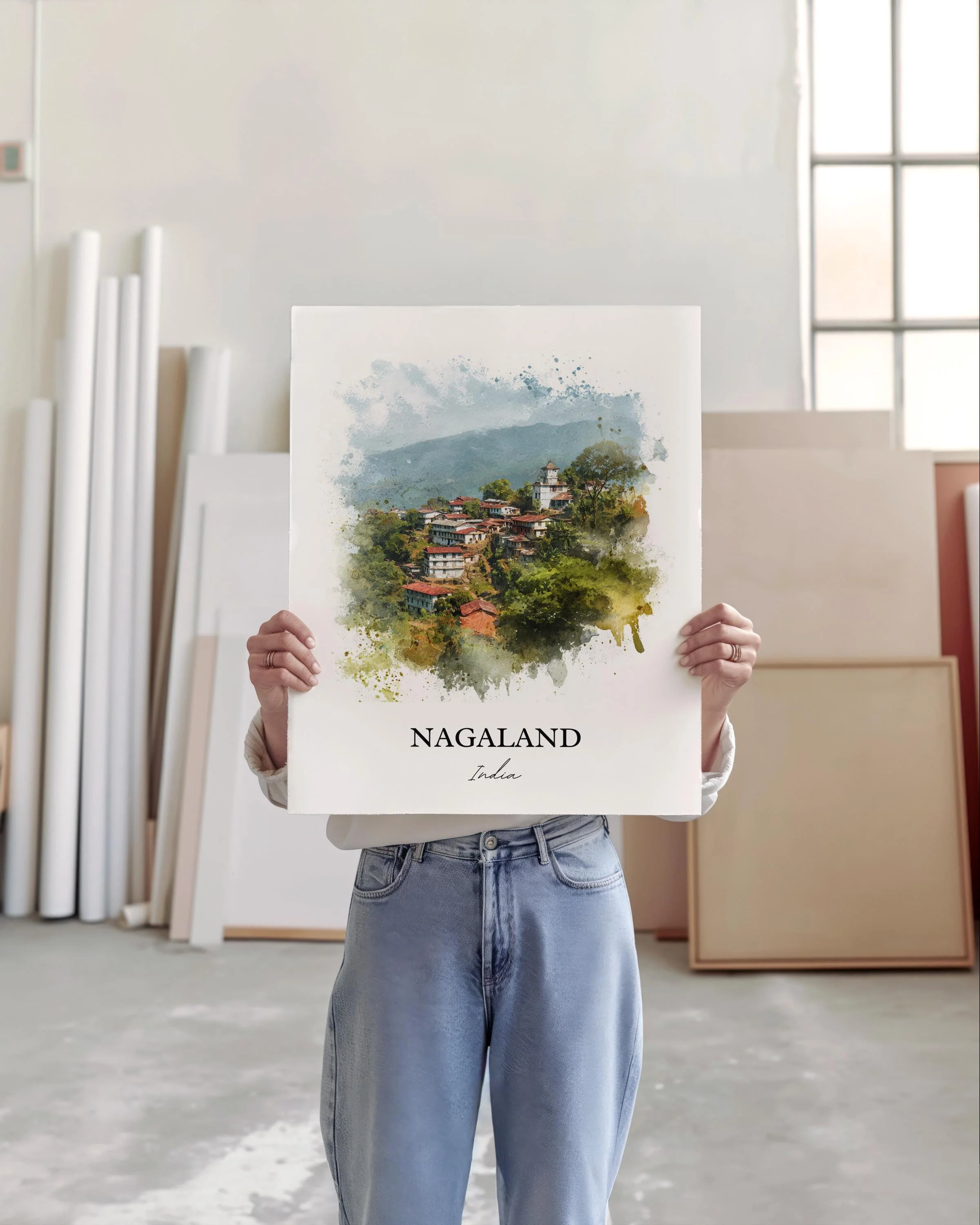 Nagaland, India – Watercolor Art Print - Image 3