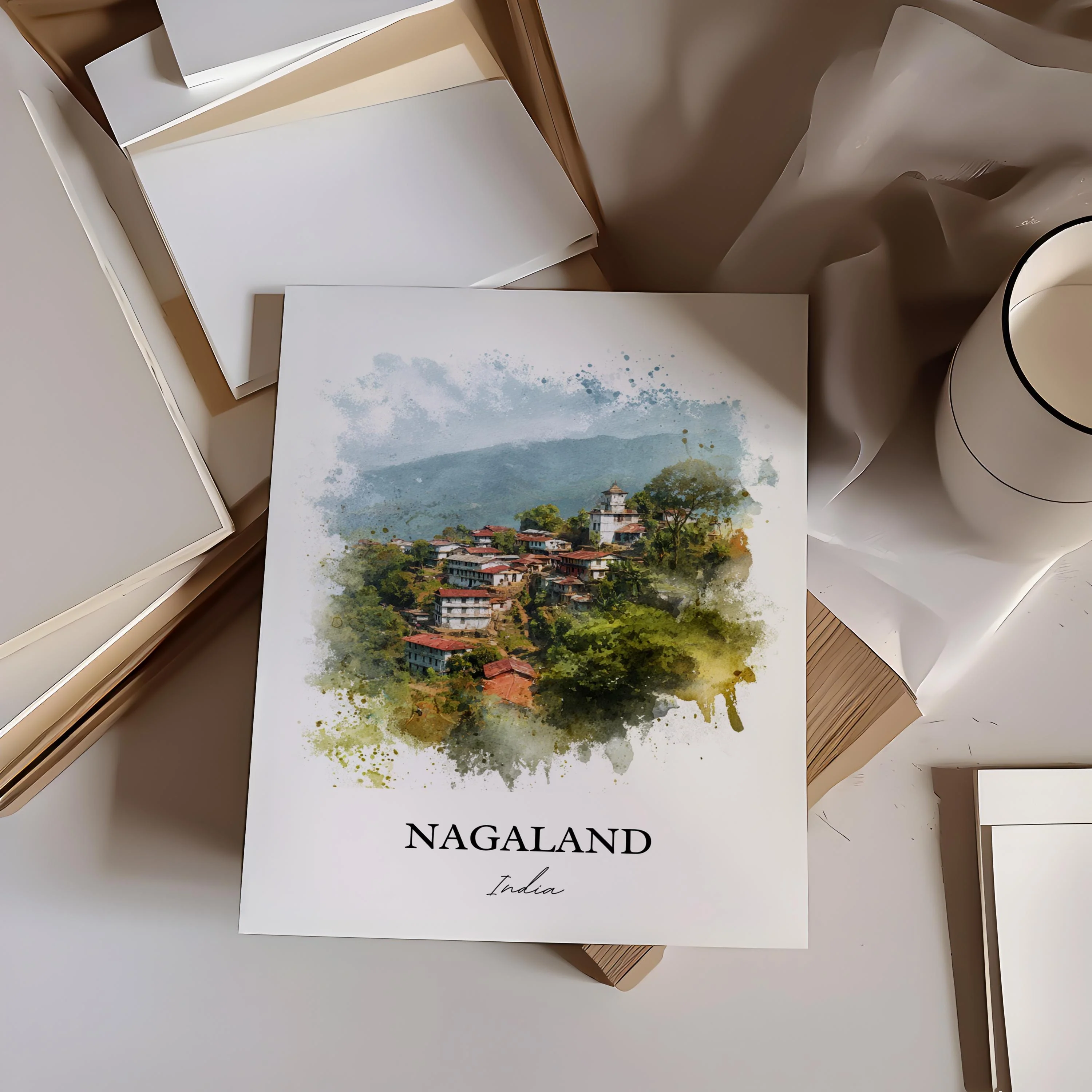 Nagaland, India – Watercolor Art Print - Image 4