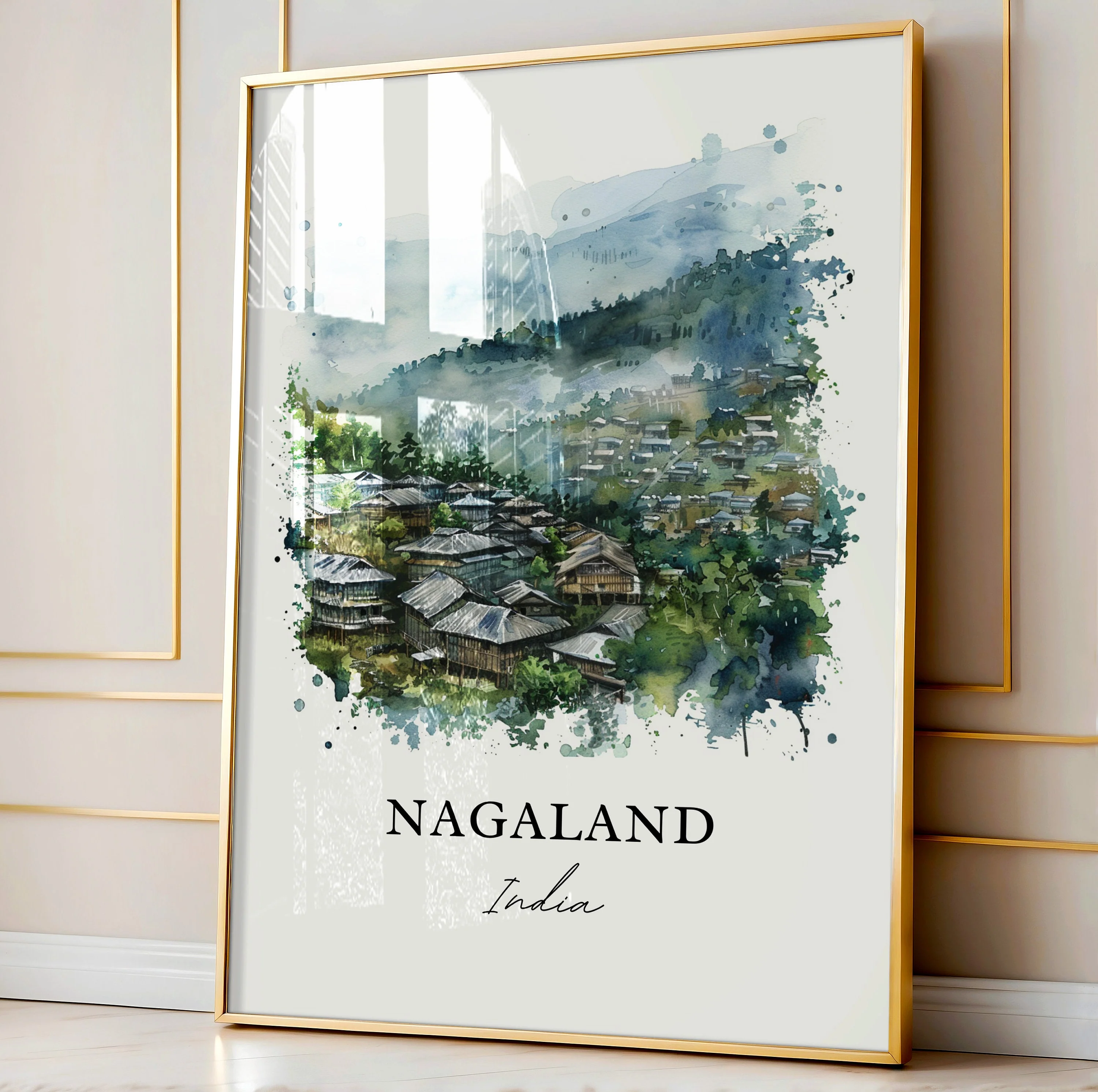 Nagaland, India – Watercolor Art Print
Kohima, India – Watercolor Art Print - Image 4