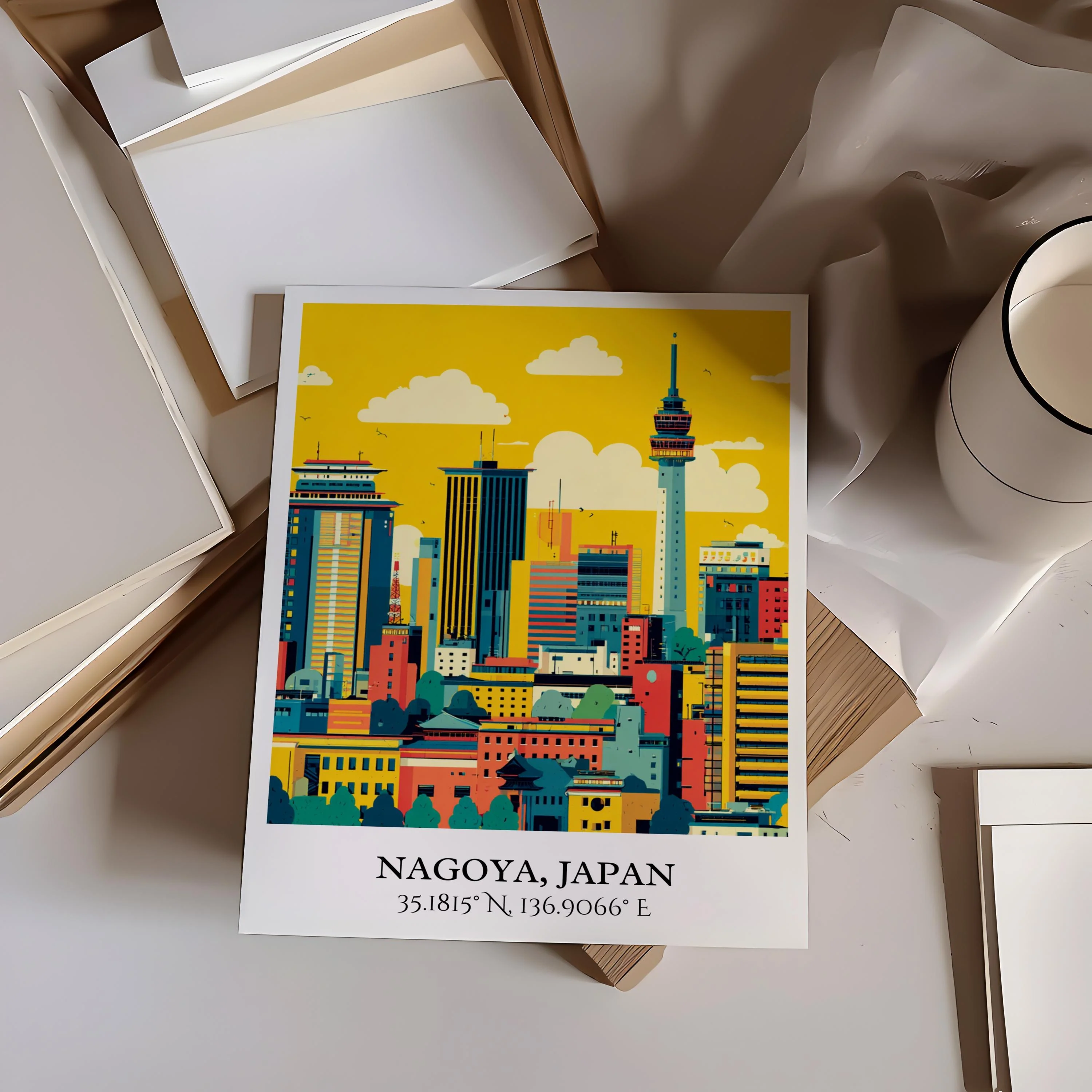 Nagoya, Japan – Watercolor Art Print - Image 4