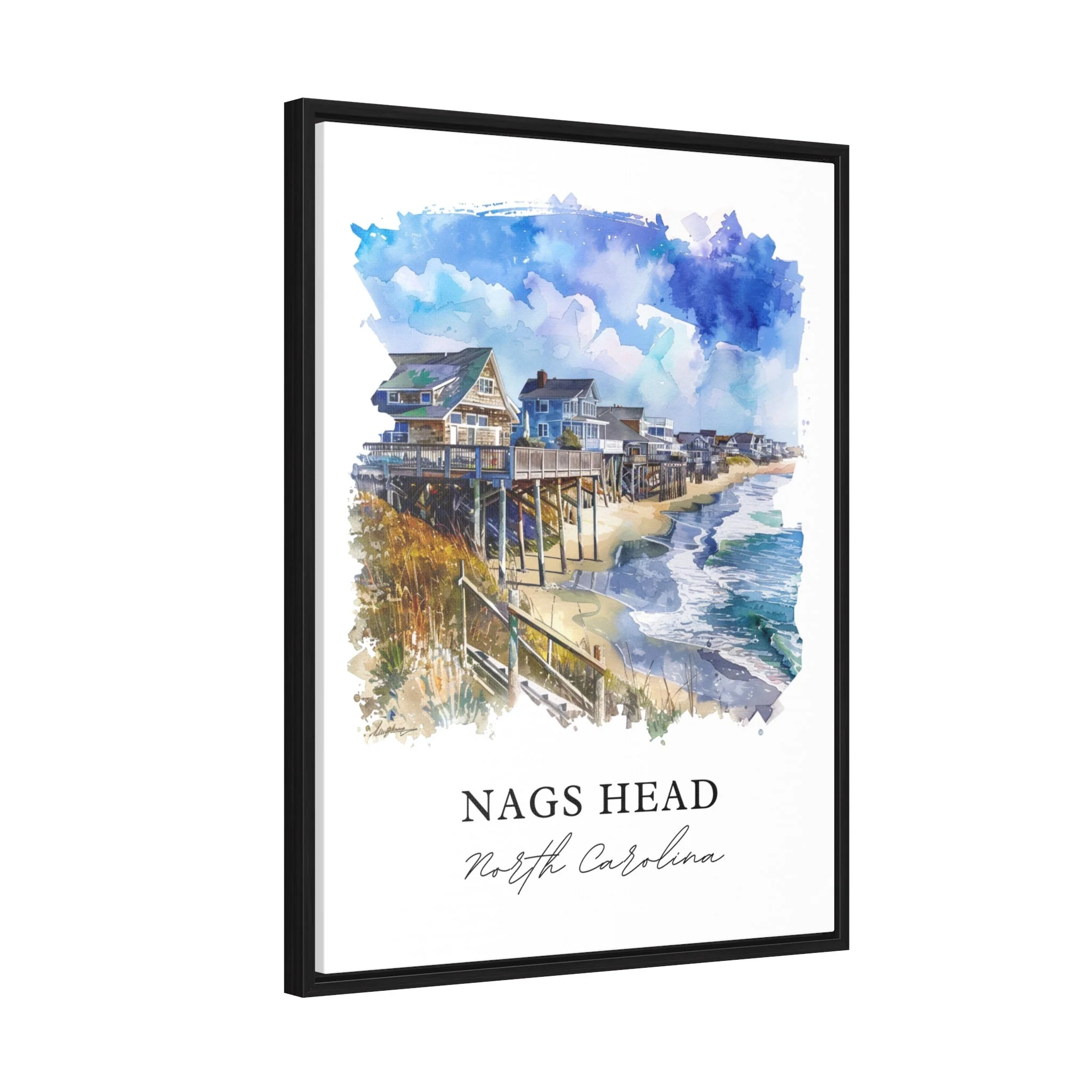 Nags Head, NC, USA – Watercolor Art Print - Image 6