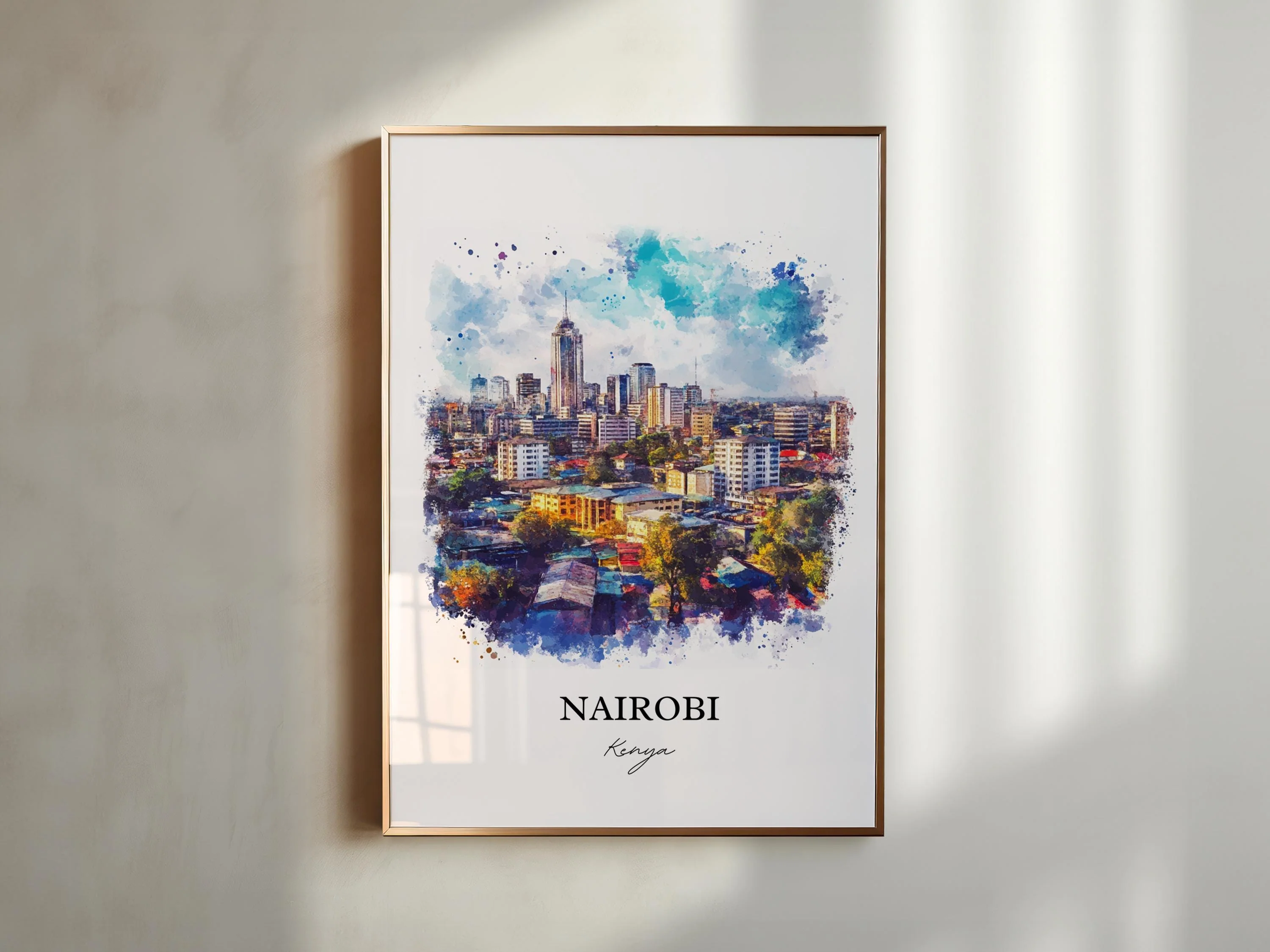 Nairobi, Kenya – Watercolor Art Print - Image 4