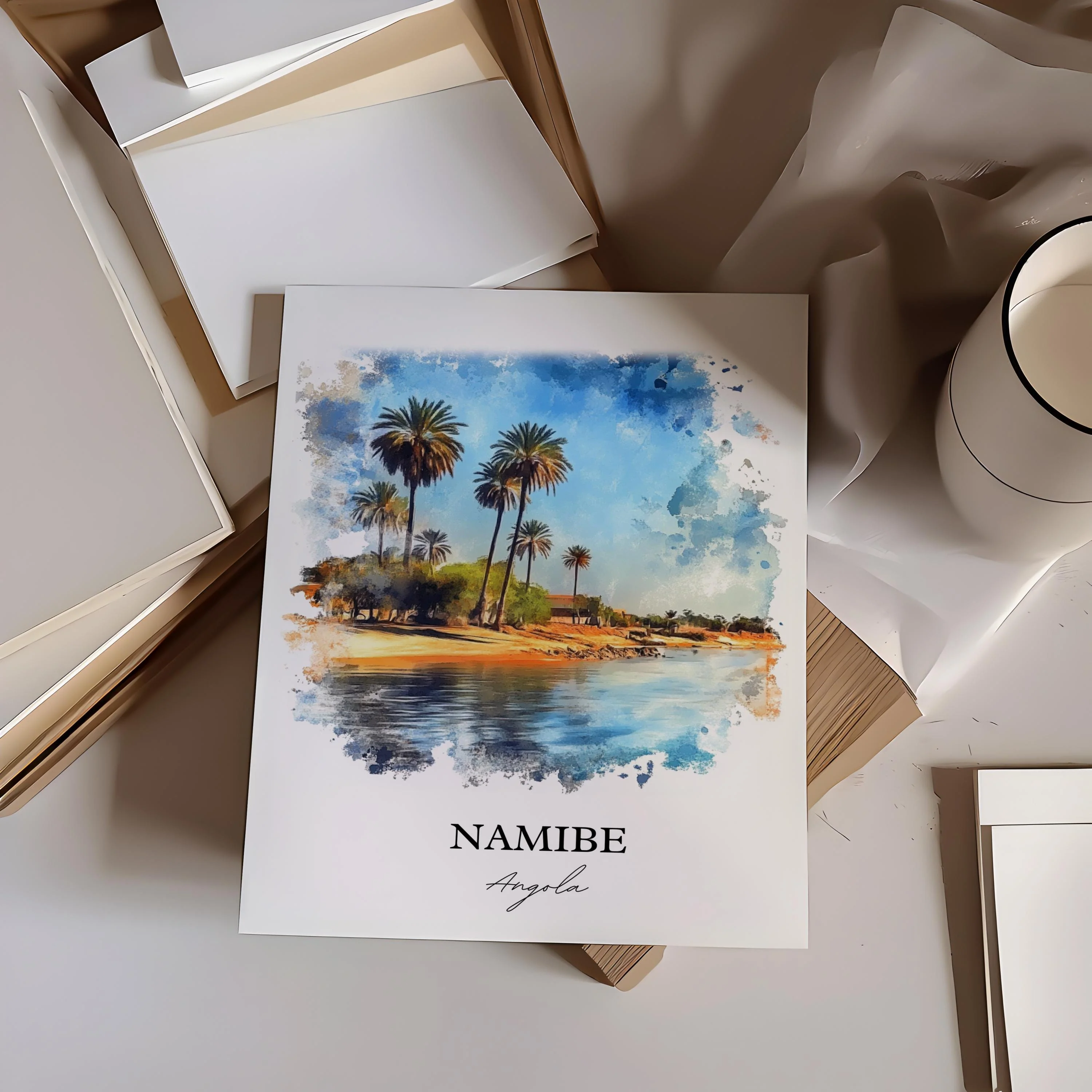 Namibe, Angola – Watercolor Art Print - Image 5