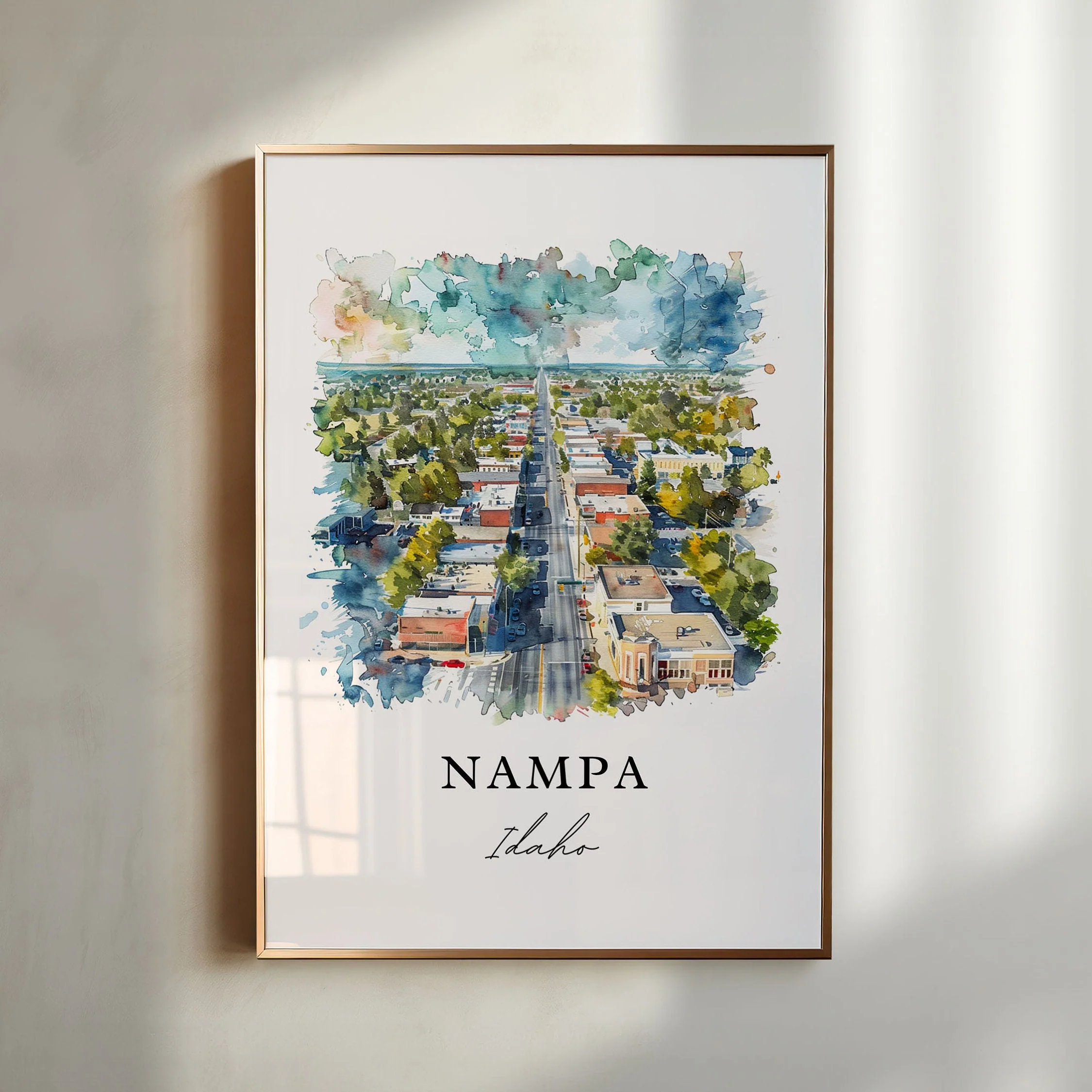 Nampa, Idaho, Idaho – Watercolor Art Print