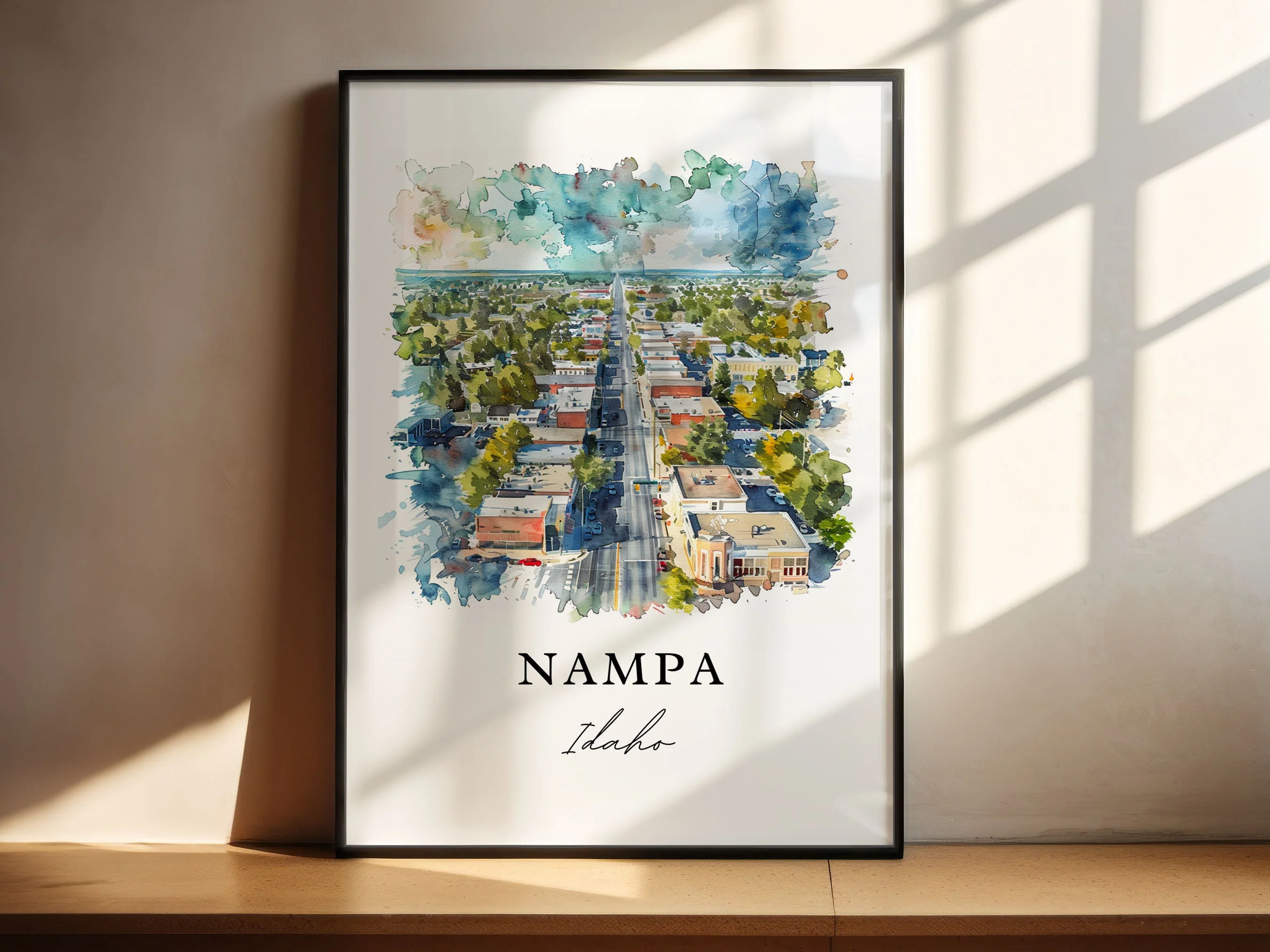 Nampa, Idaho, Idaho – Watercolor Art Print - Image 4