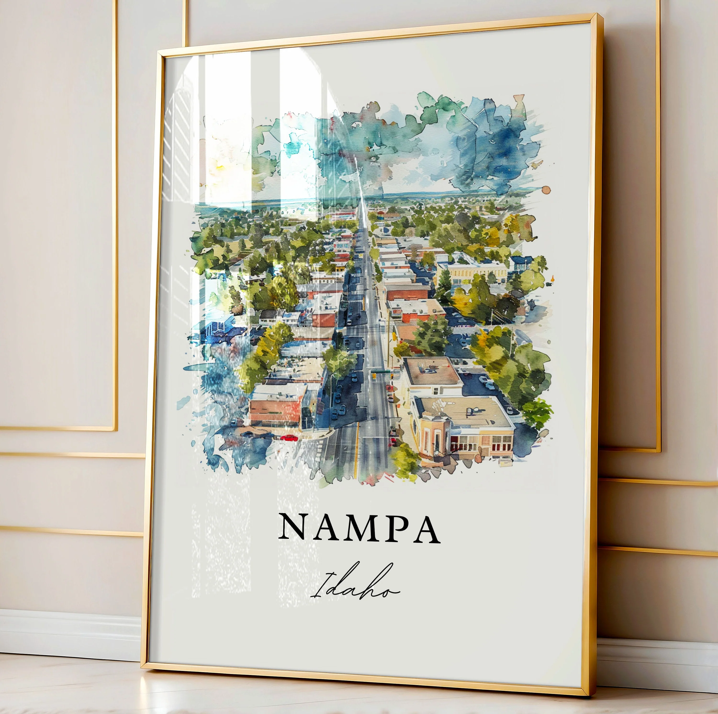 Nampa, Idaho, Idaho – Watercolor Art Print - Image 5