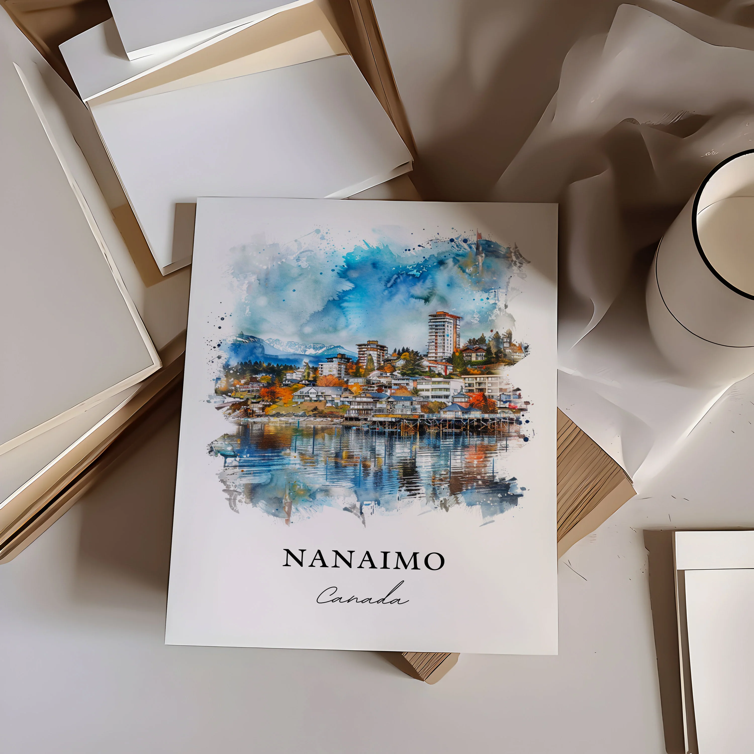 Nanaimo, Canada – Watercolor Art Print - Image 2