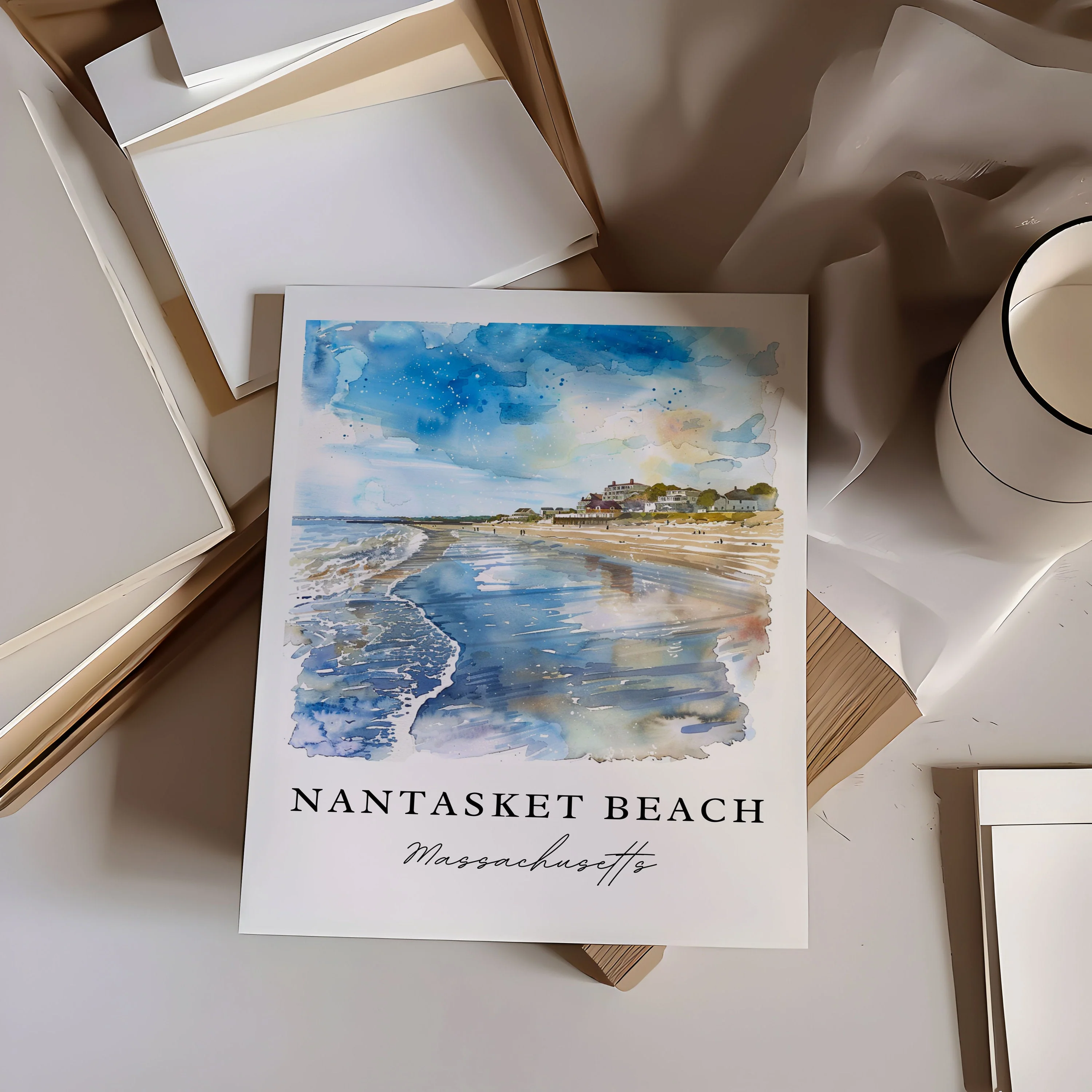Nantasket Beach, USA – Watercolor Art Print - Image 2