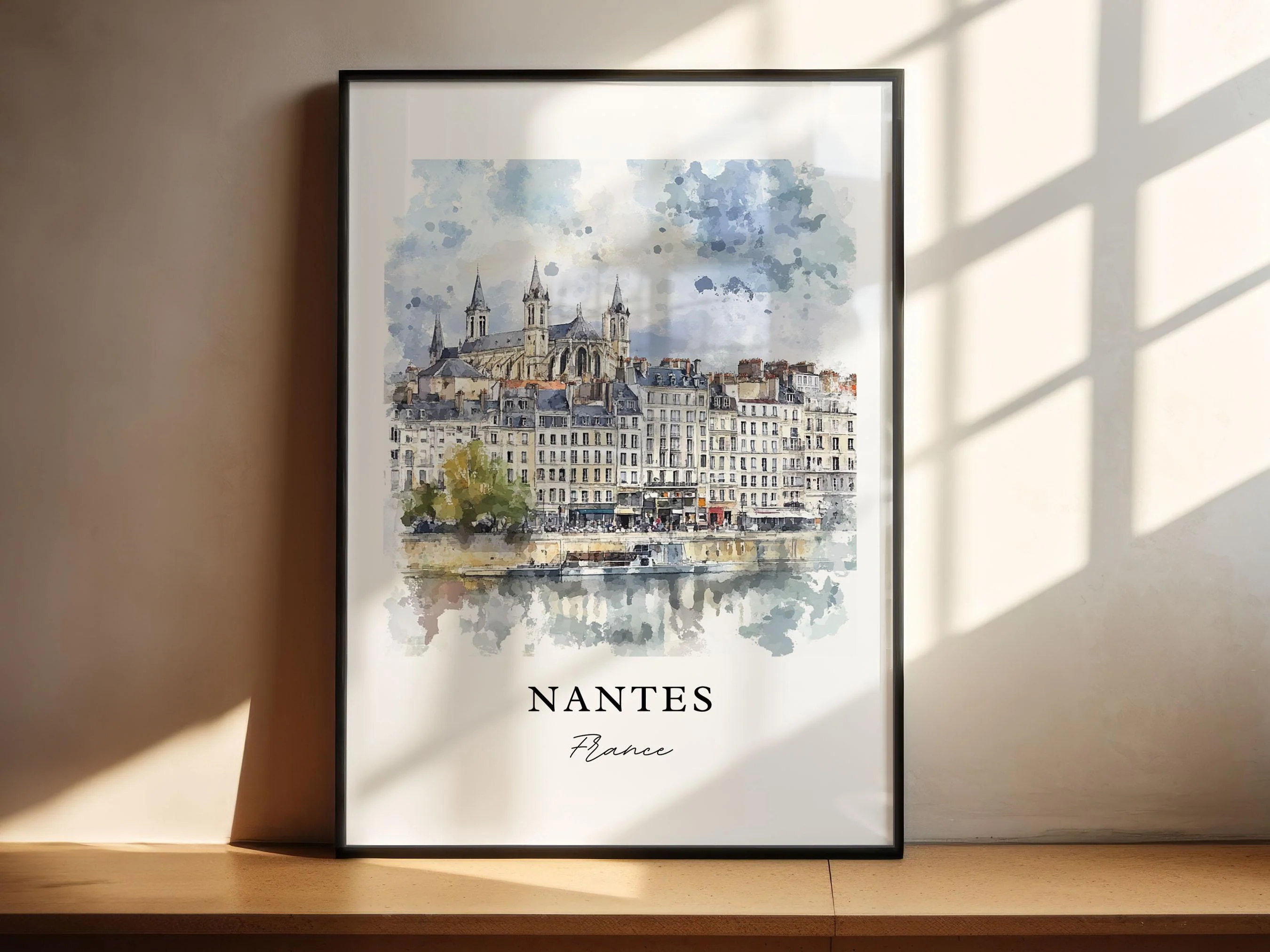 Nantes, France – Watercolor Art Print - Image 2