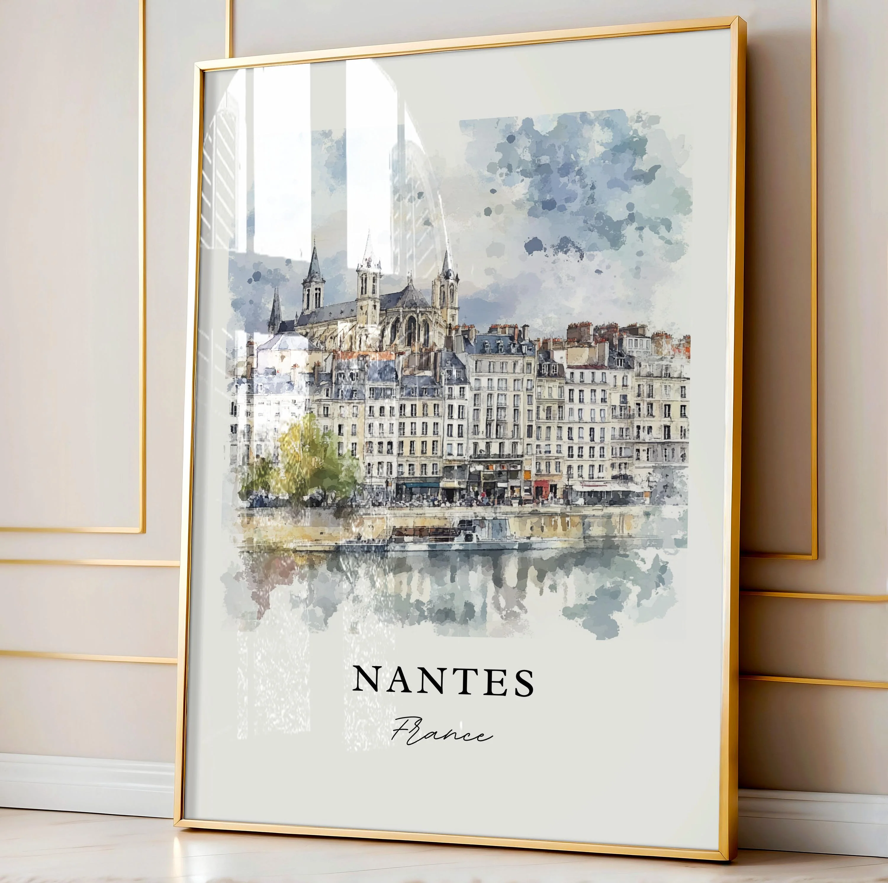 Nantes, France – Watercolor Art Print - Image 3