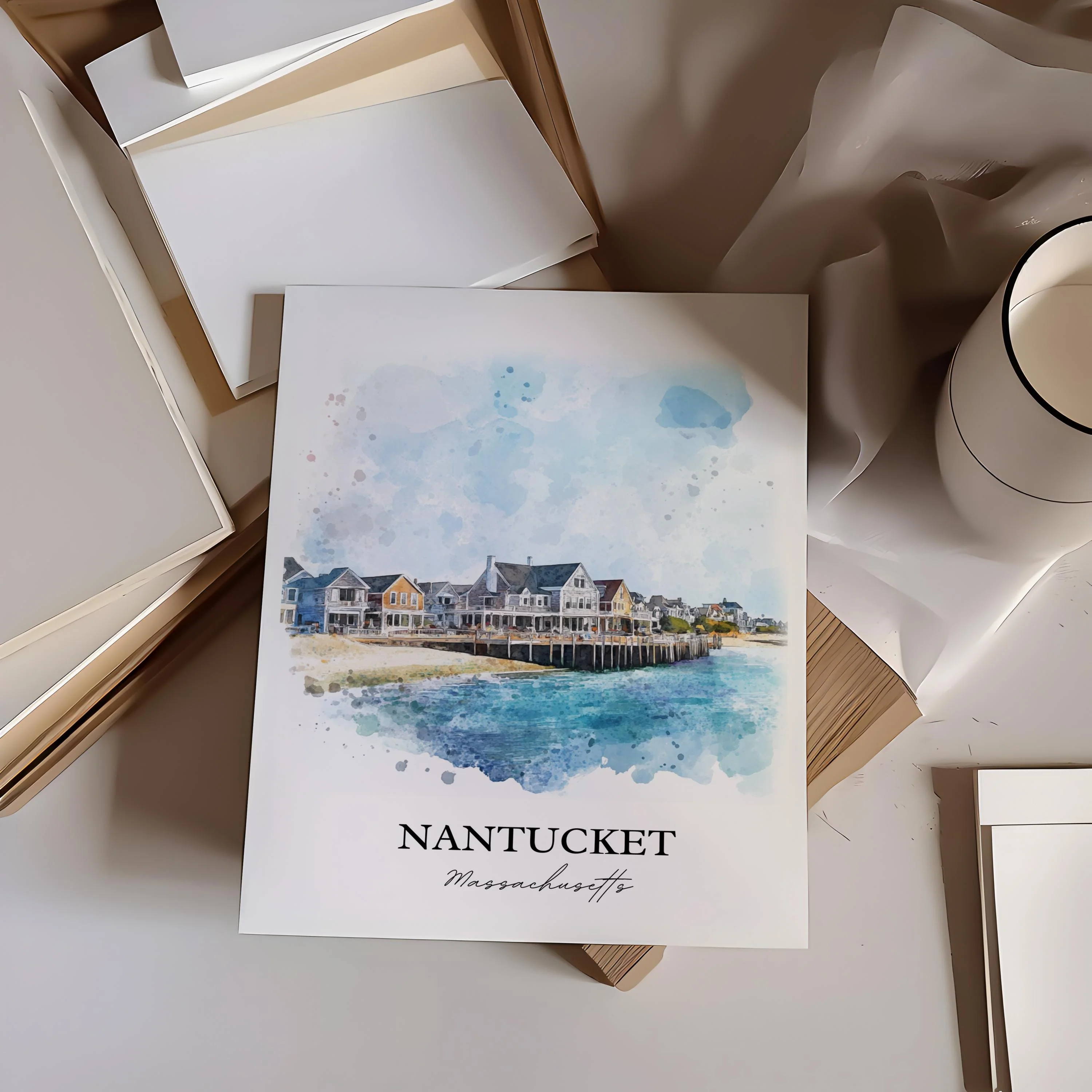 Nantucket, USA – Watercolor Art Print - Image 4