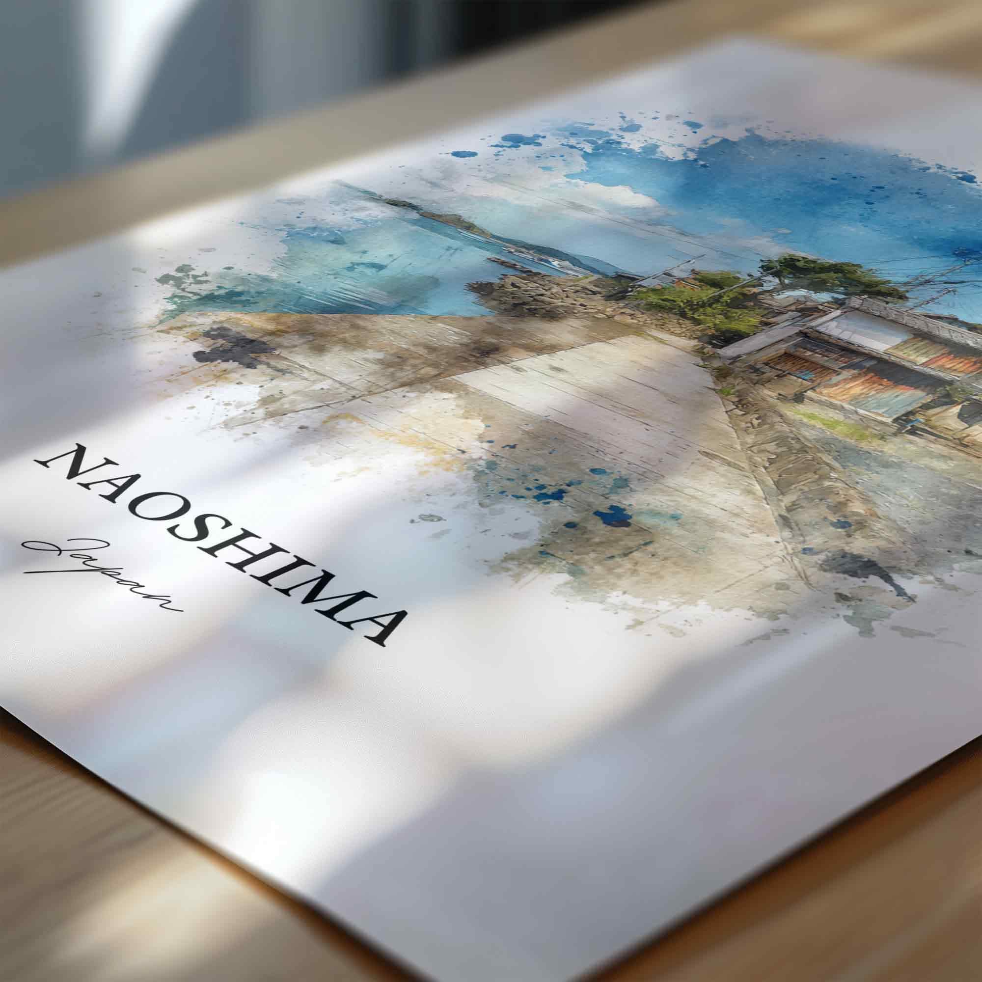 Naoshima, Japan – Watercolor Art Print - Image 2