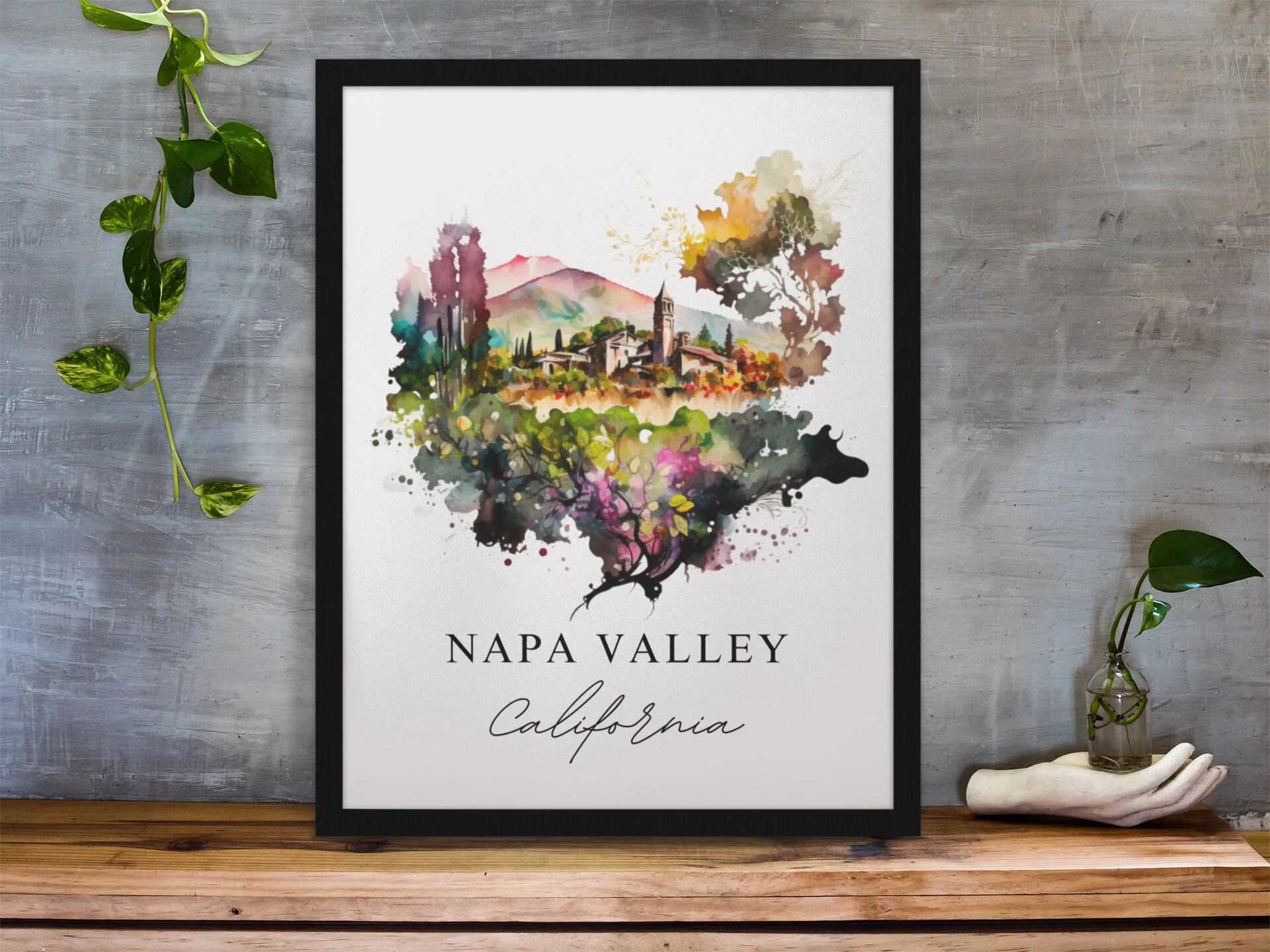 Napa Valley, California – Watercolor Art Print