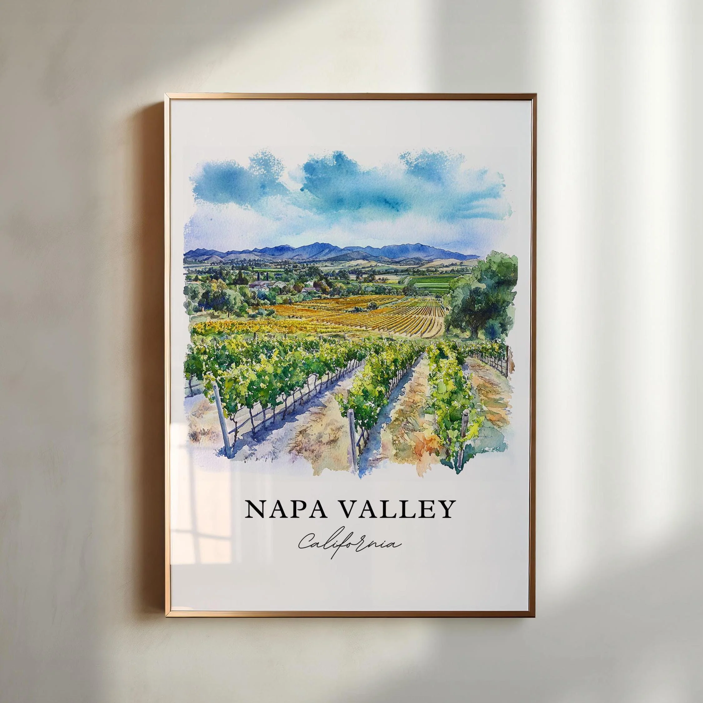 Napa Valley, Wine Country – Watercolor Art Print