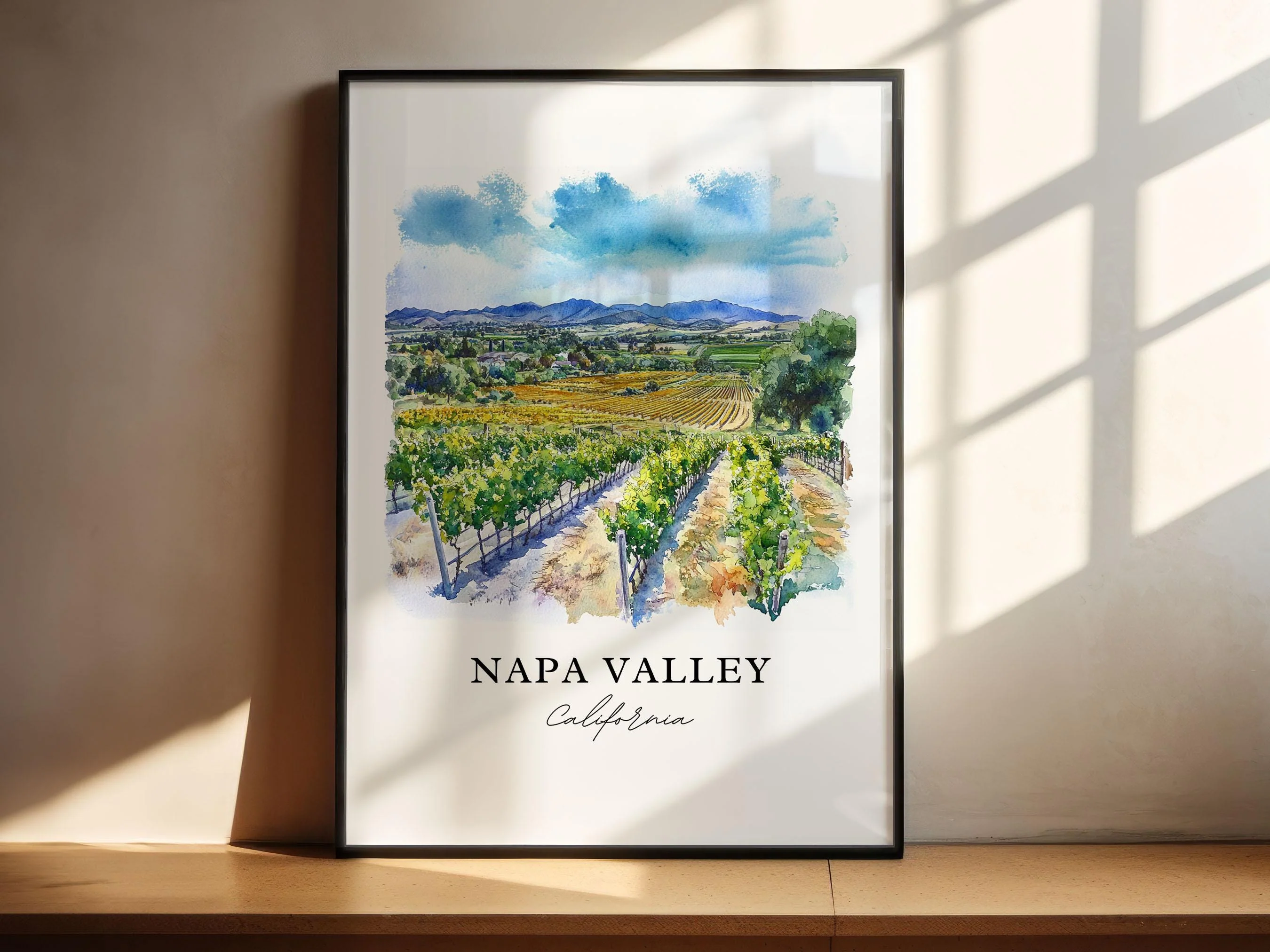 Napa Valley, Wine Country – Watercolor Art Print - Image 4