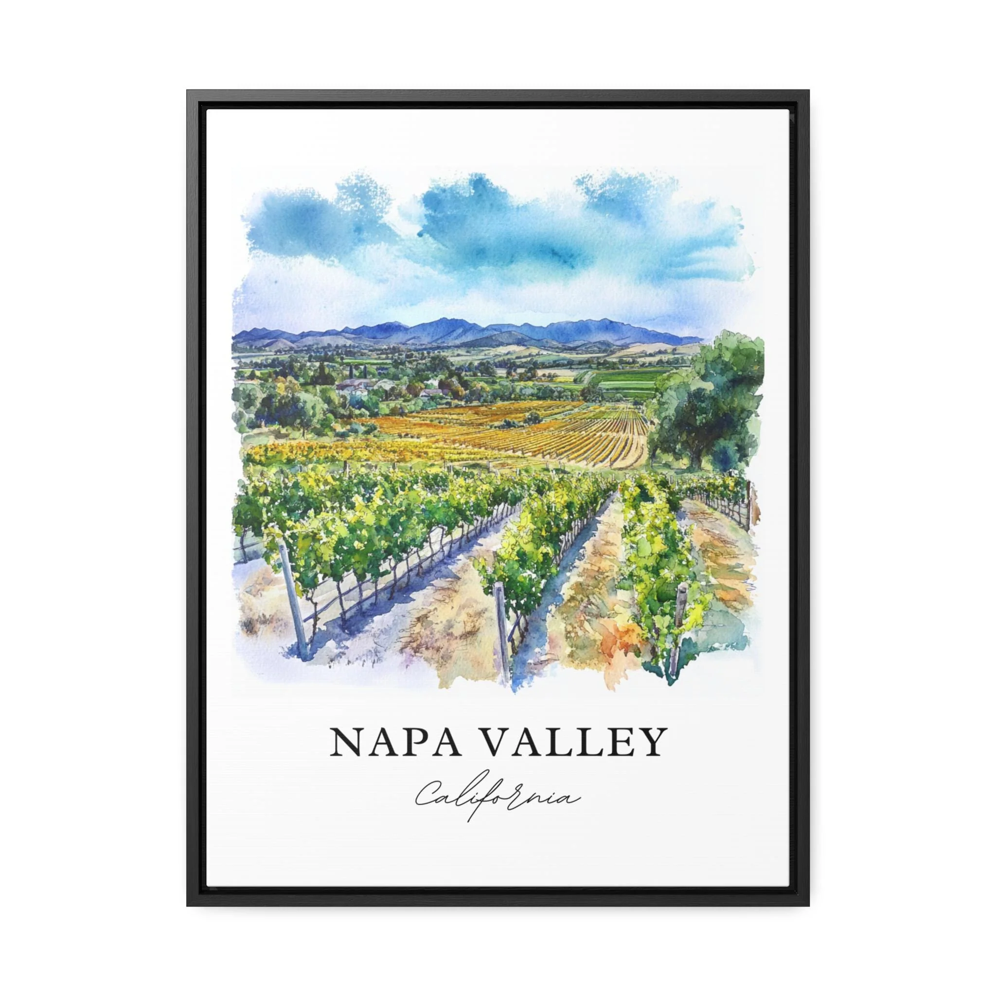 Napa Valley, Wine Country – Watercolor Art Print - Image 7