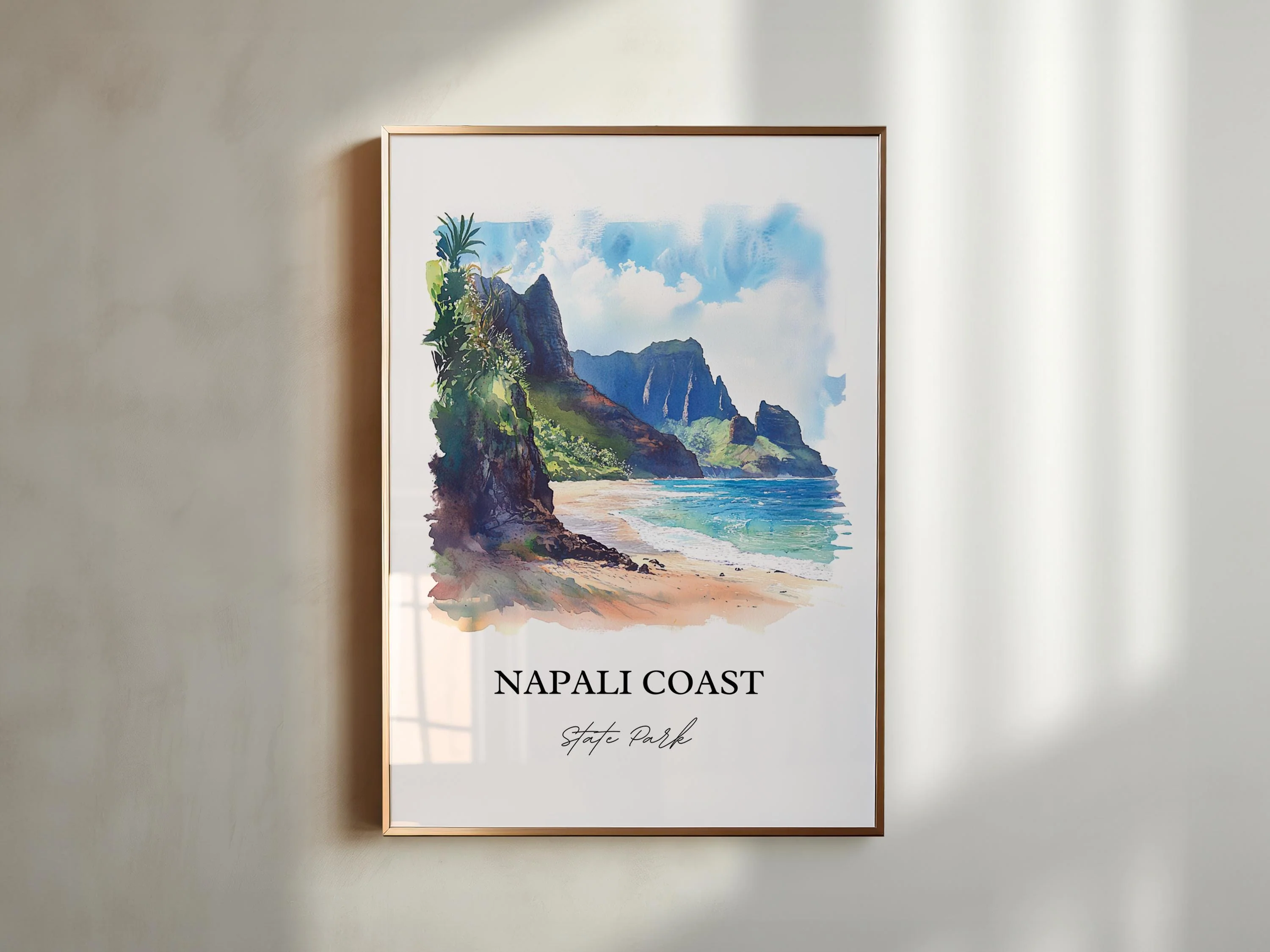 Napali Coast, USA – Watercolor Art Print - Image 5