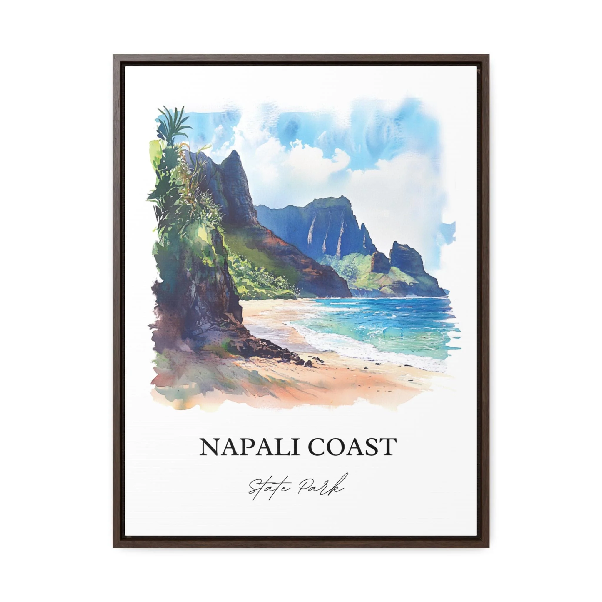 Napali Coast, USA – Watercolor Art Print - Image 7