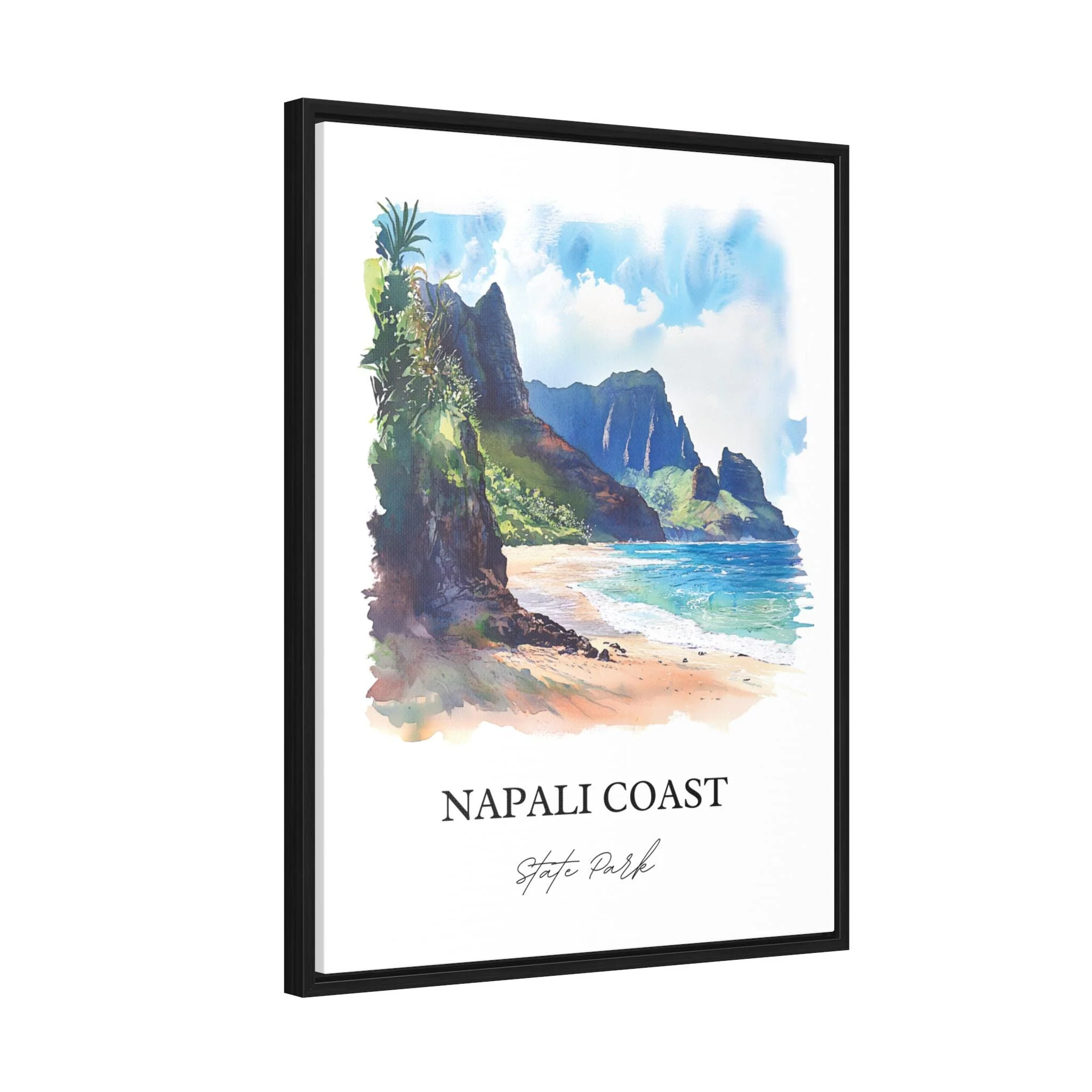 Napali Coast, USA – Watercolor Art Print - Image 8