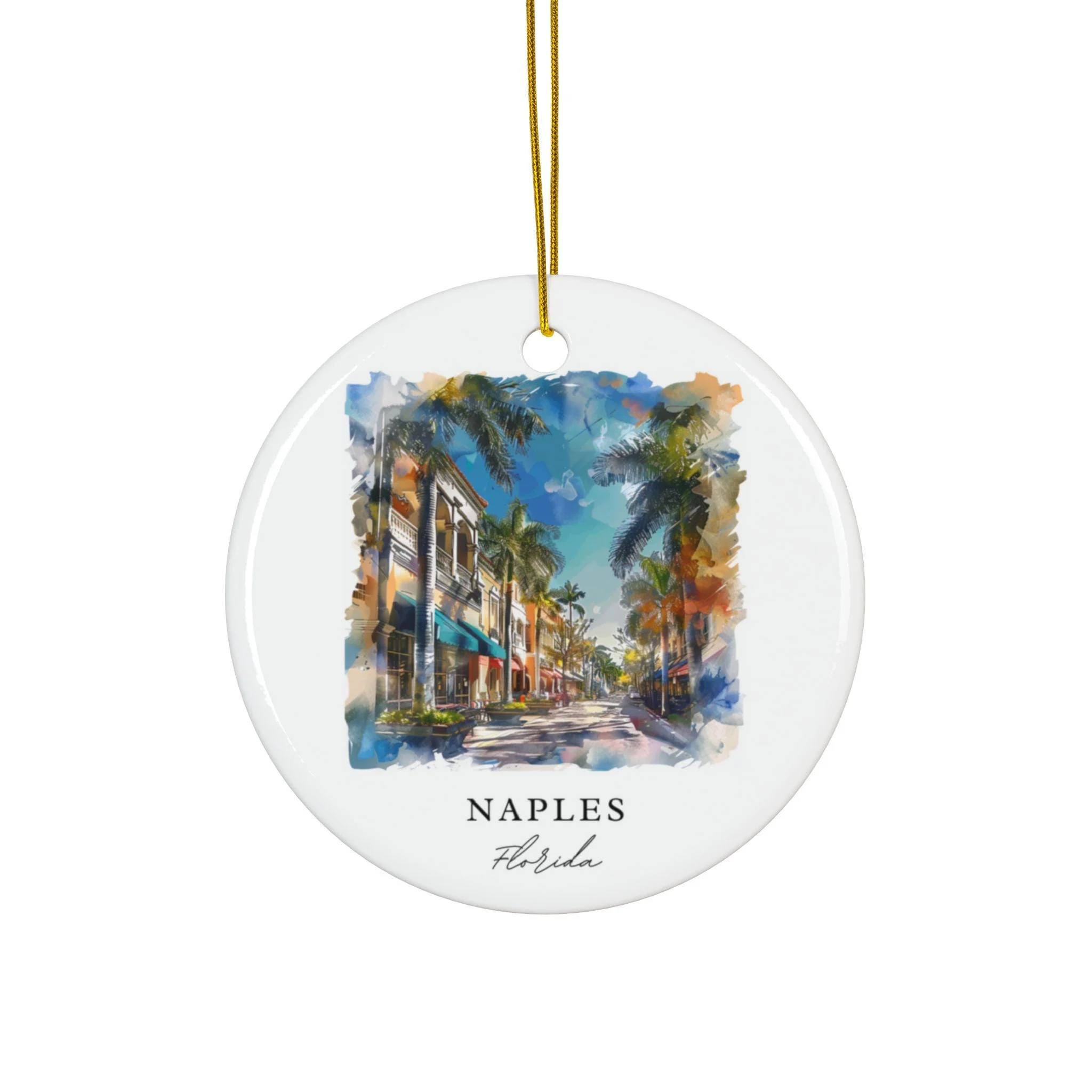 Naples FL Ornament: Unique Naples Florida Souvenir, Florida Xmas Decor, and Authentic Naples Florida Gift