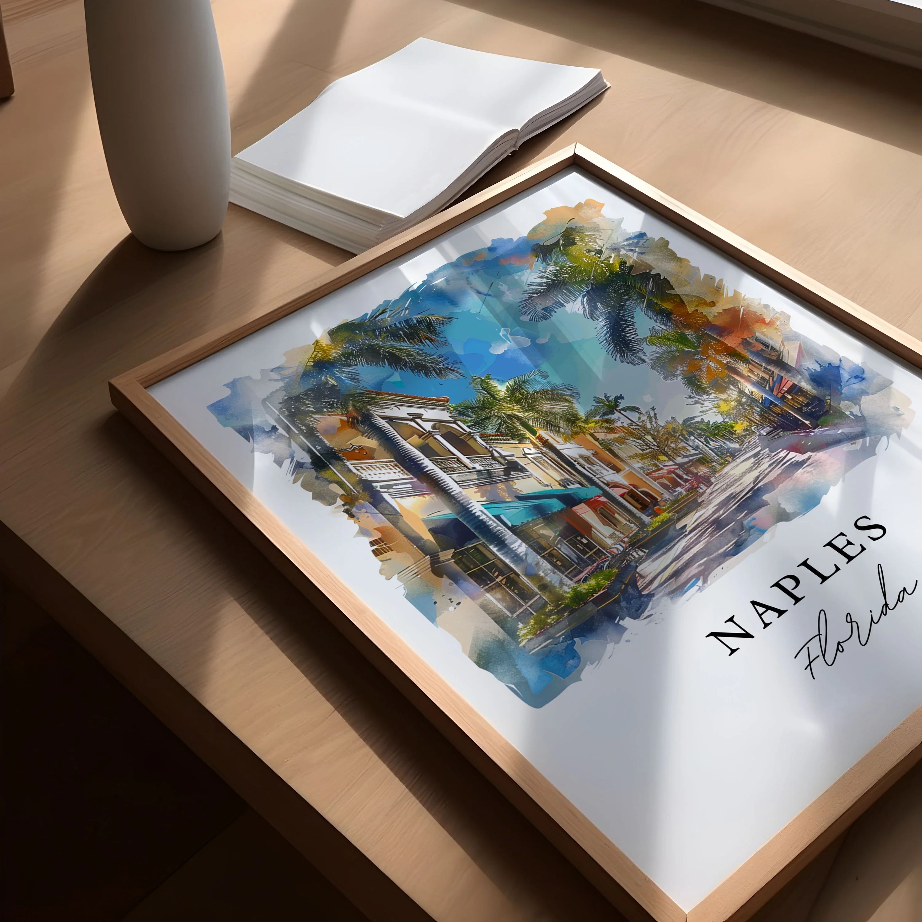 Naples, Florida – Watercolor Art Print - Image 2