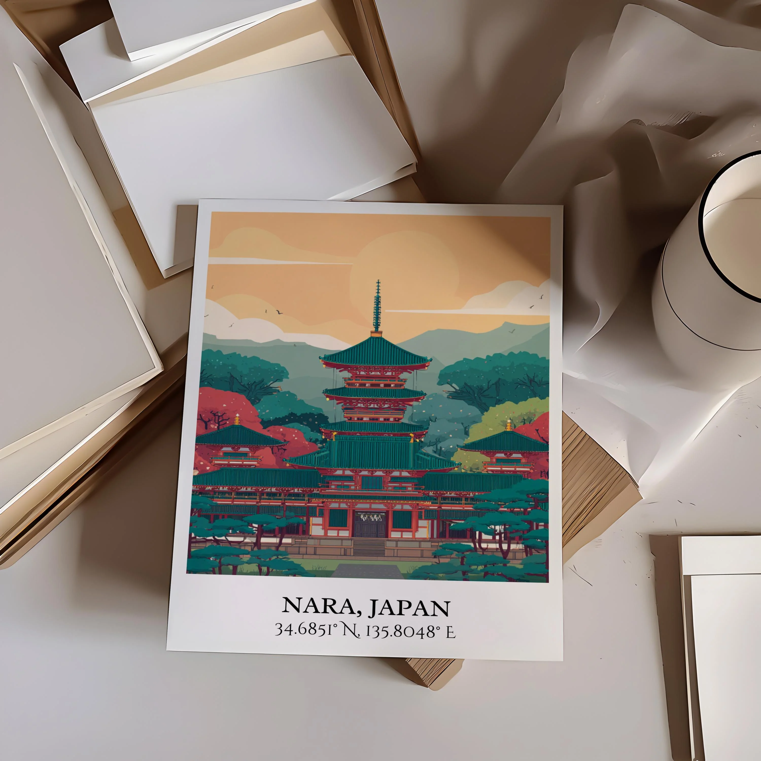Nara, Japan – Watercolor Art Print - Image 5