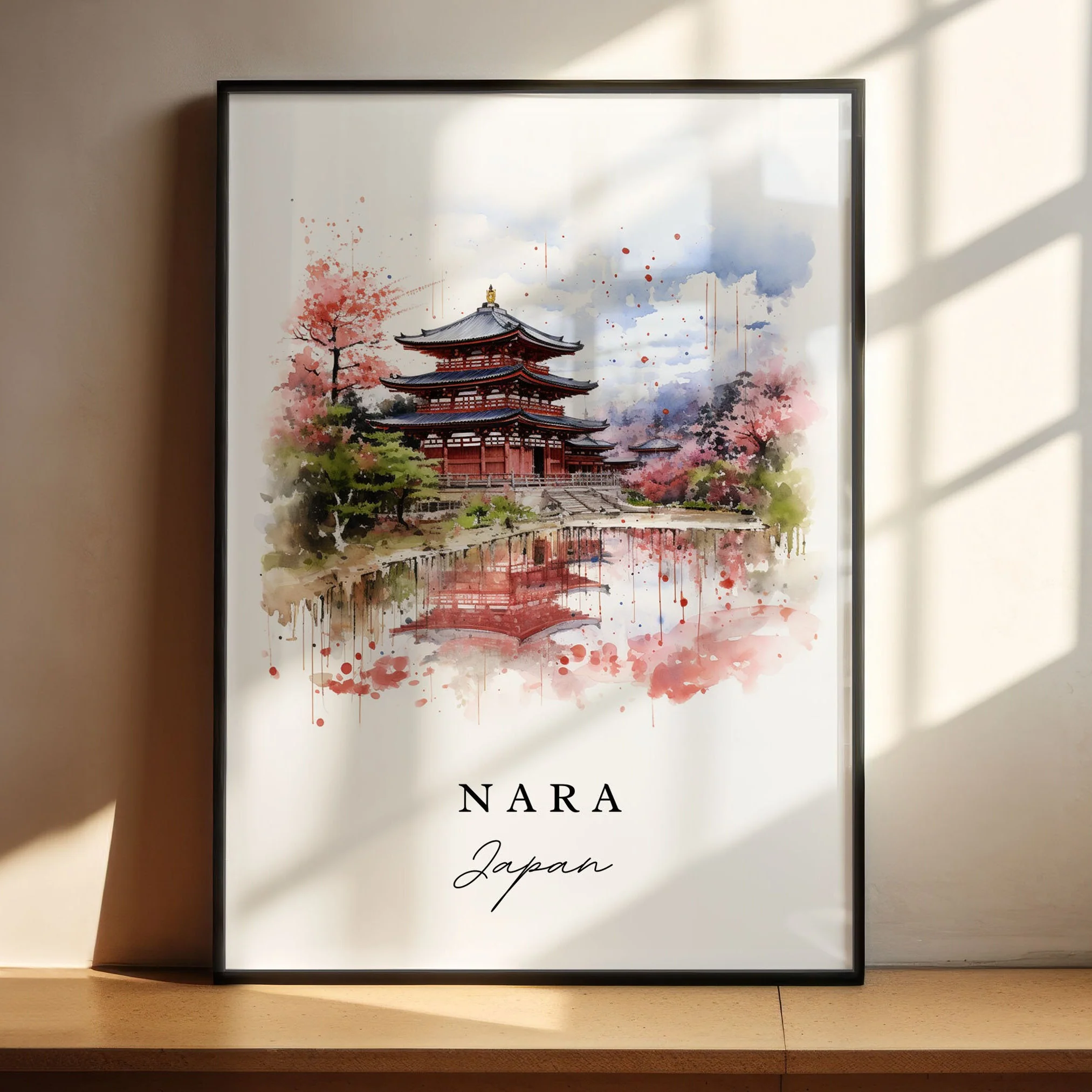 Nara, Japan – Watercolor Art Print - Image 4