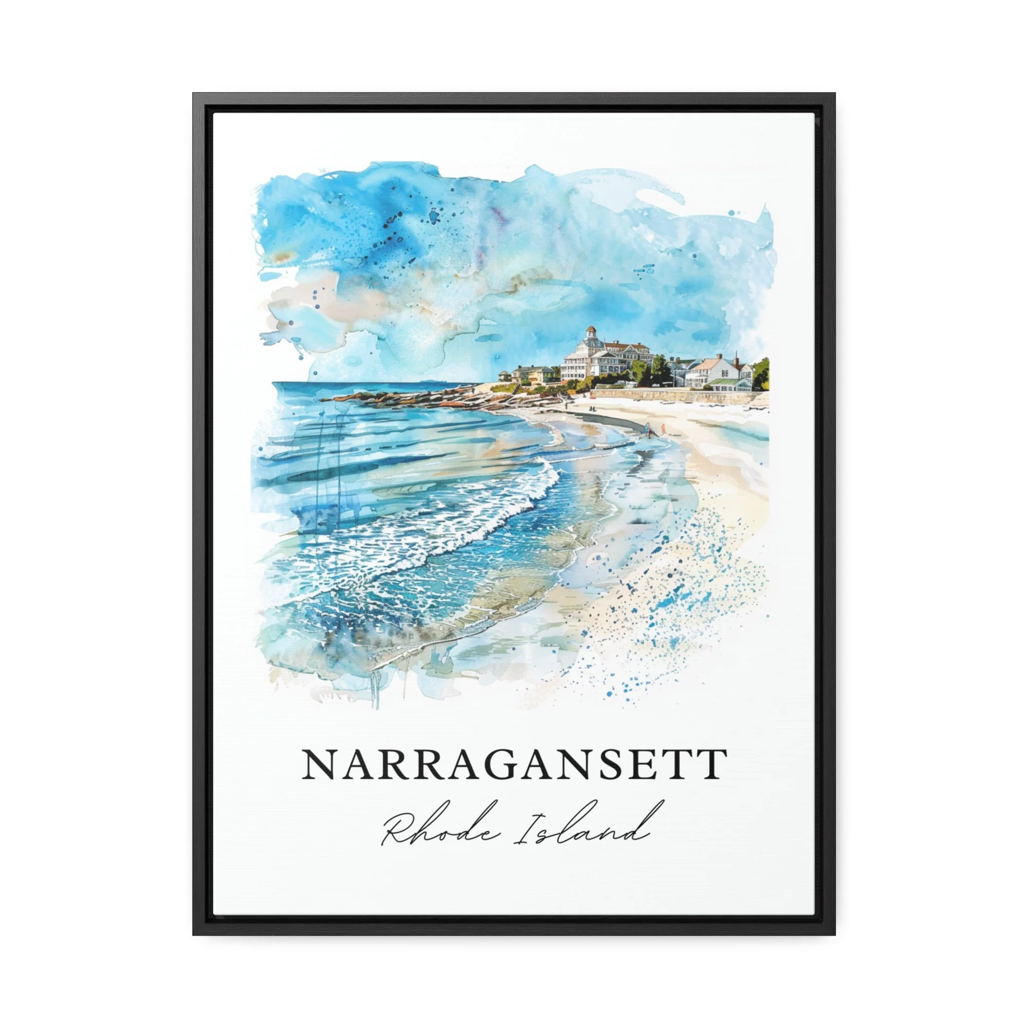 Narragansett, Rhode Island, Rhode Island – Watercolor Art Print - Image 5
