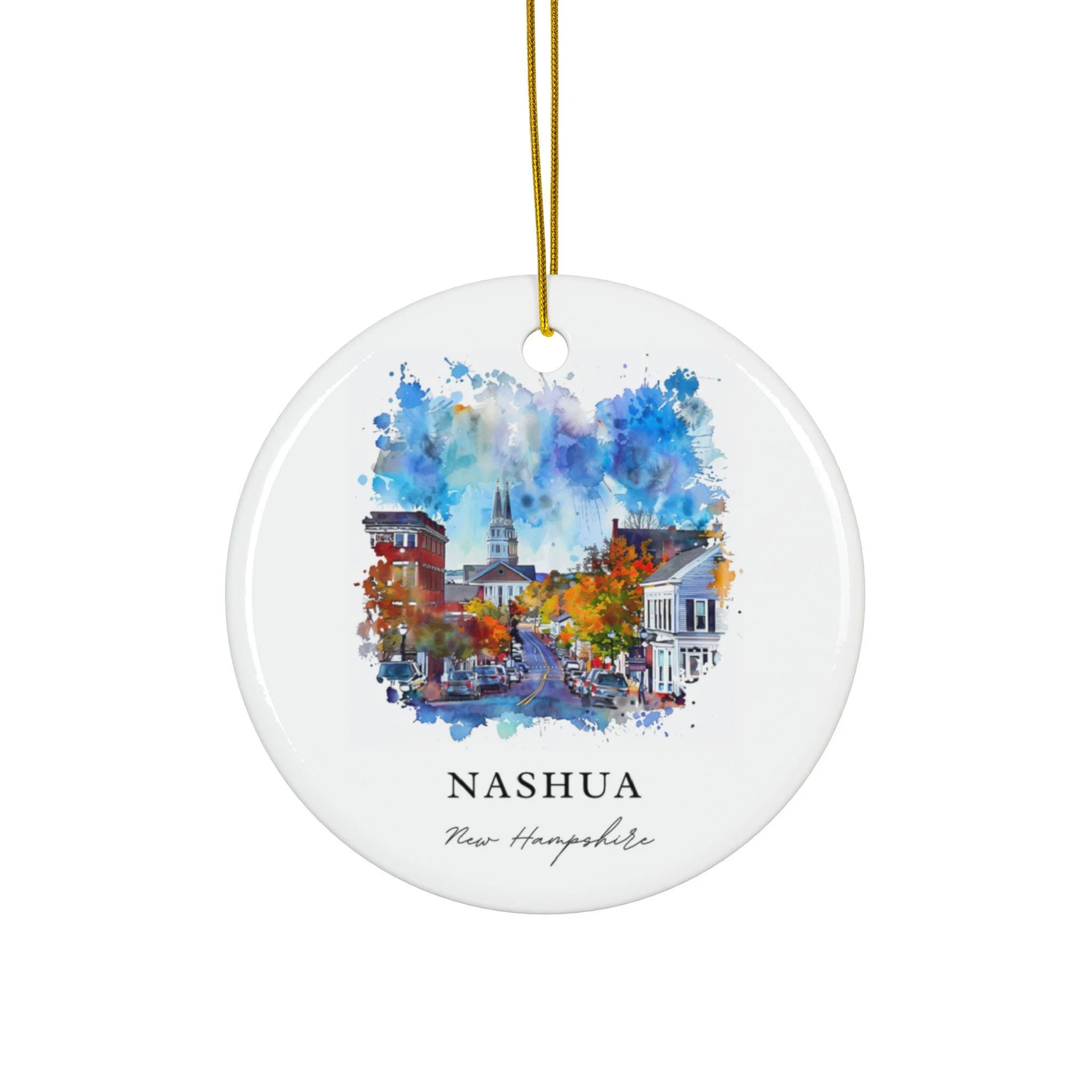 Nashua NH Ornament: Unique Nashua Souvenir, Nashua New Hampshire Decor, and Authentic Nashua NH Gift