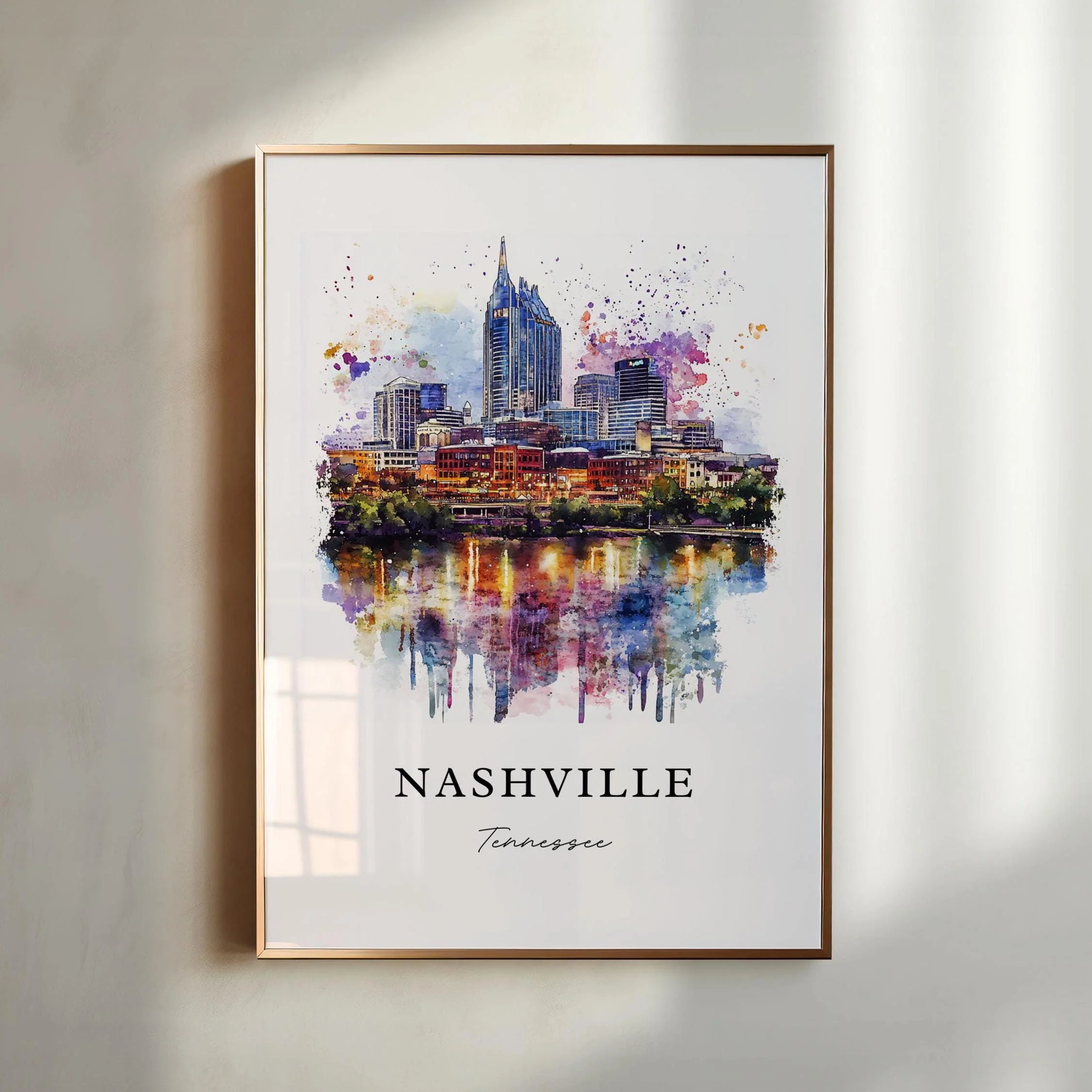 Nashville, Tennessee, Tennessee – Watercolor Art Print - Image 2
