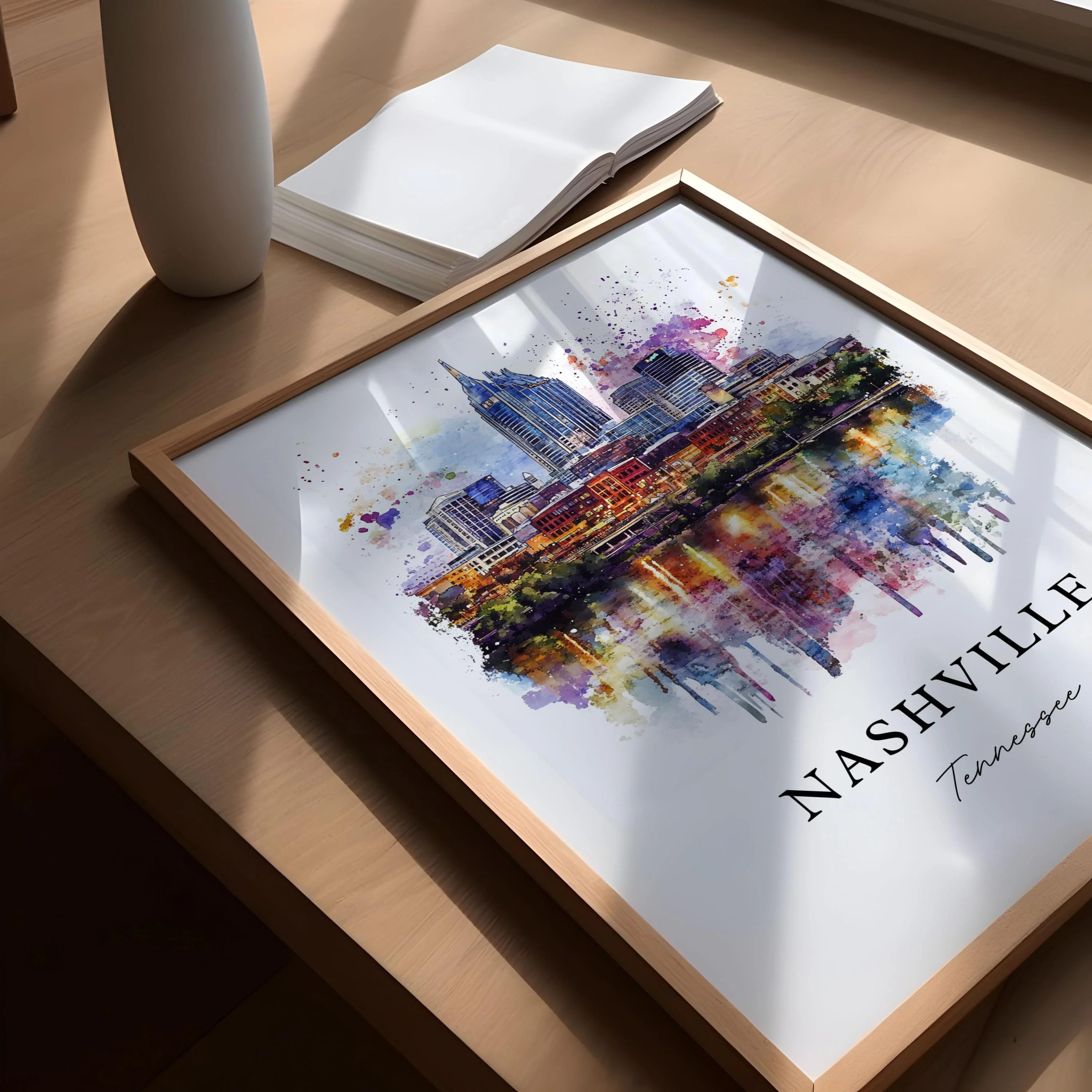 Nashville, Tennessee, Tennessee – Watercolor Art Print - Image 4