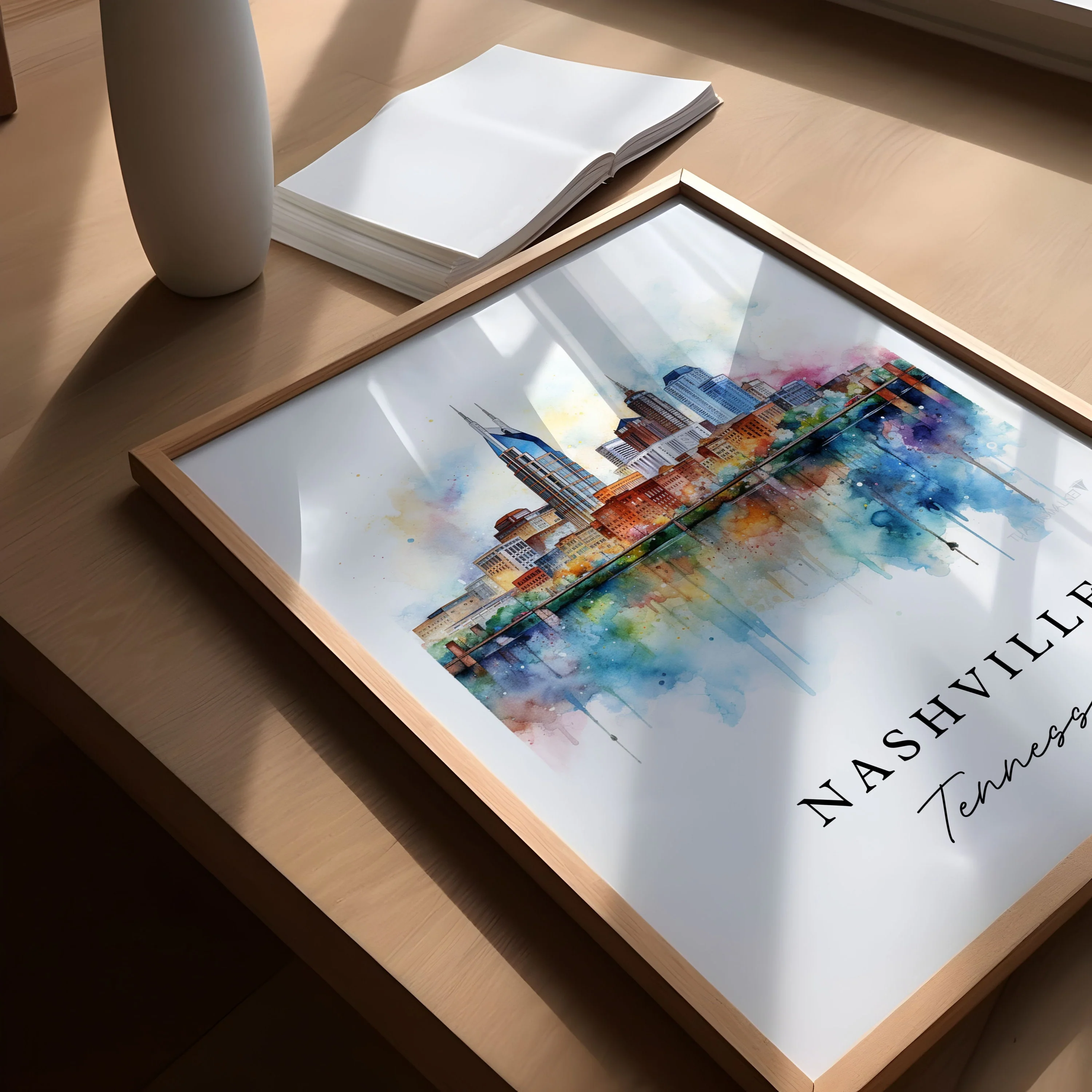Nashville, Tennessee, Tennessee – Watercolor Art Print - Image 3