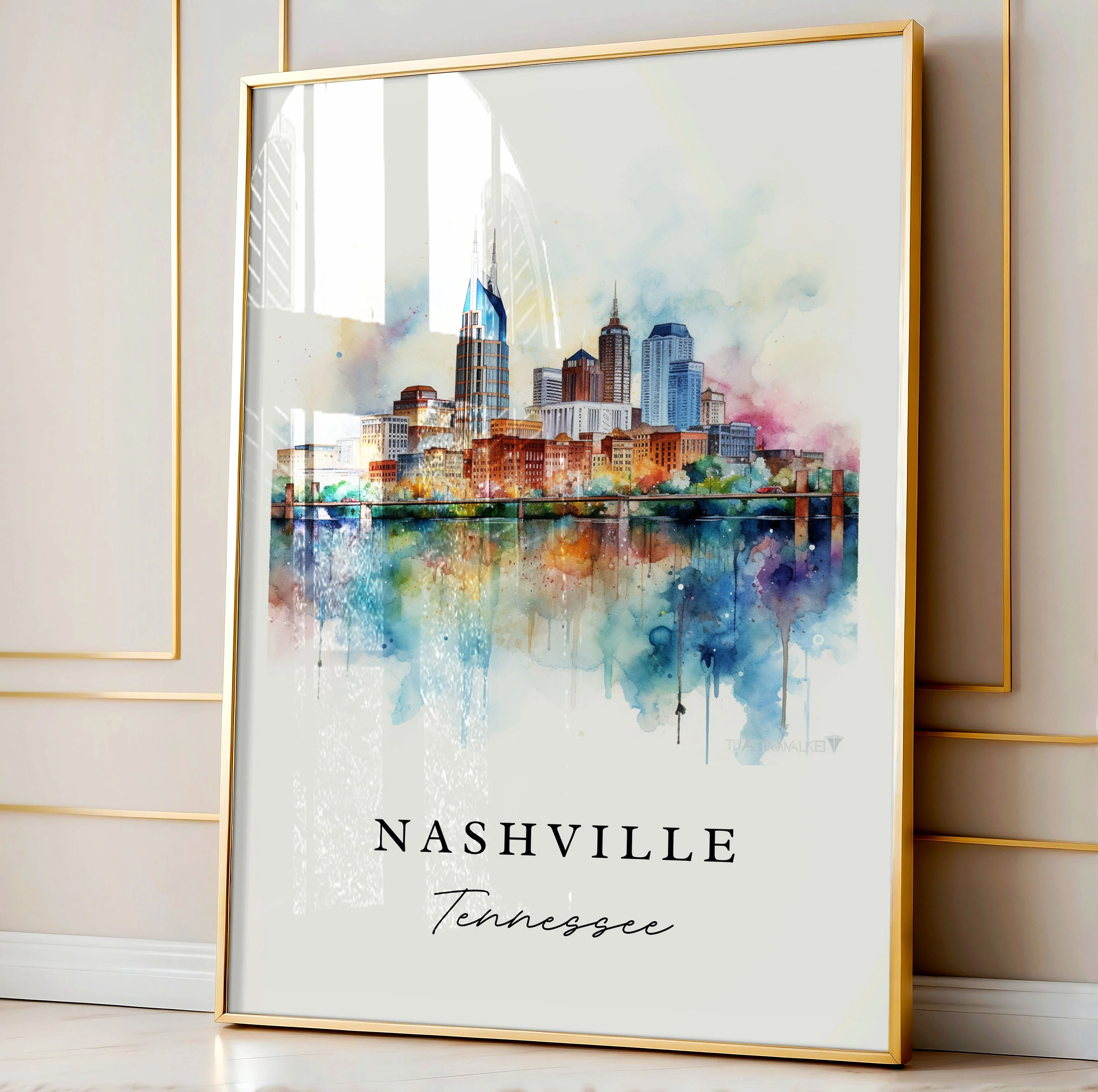 Nashville, Tennessee, Tennessee – Watercolor Art Print - Image 4